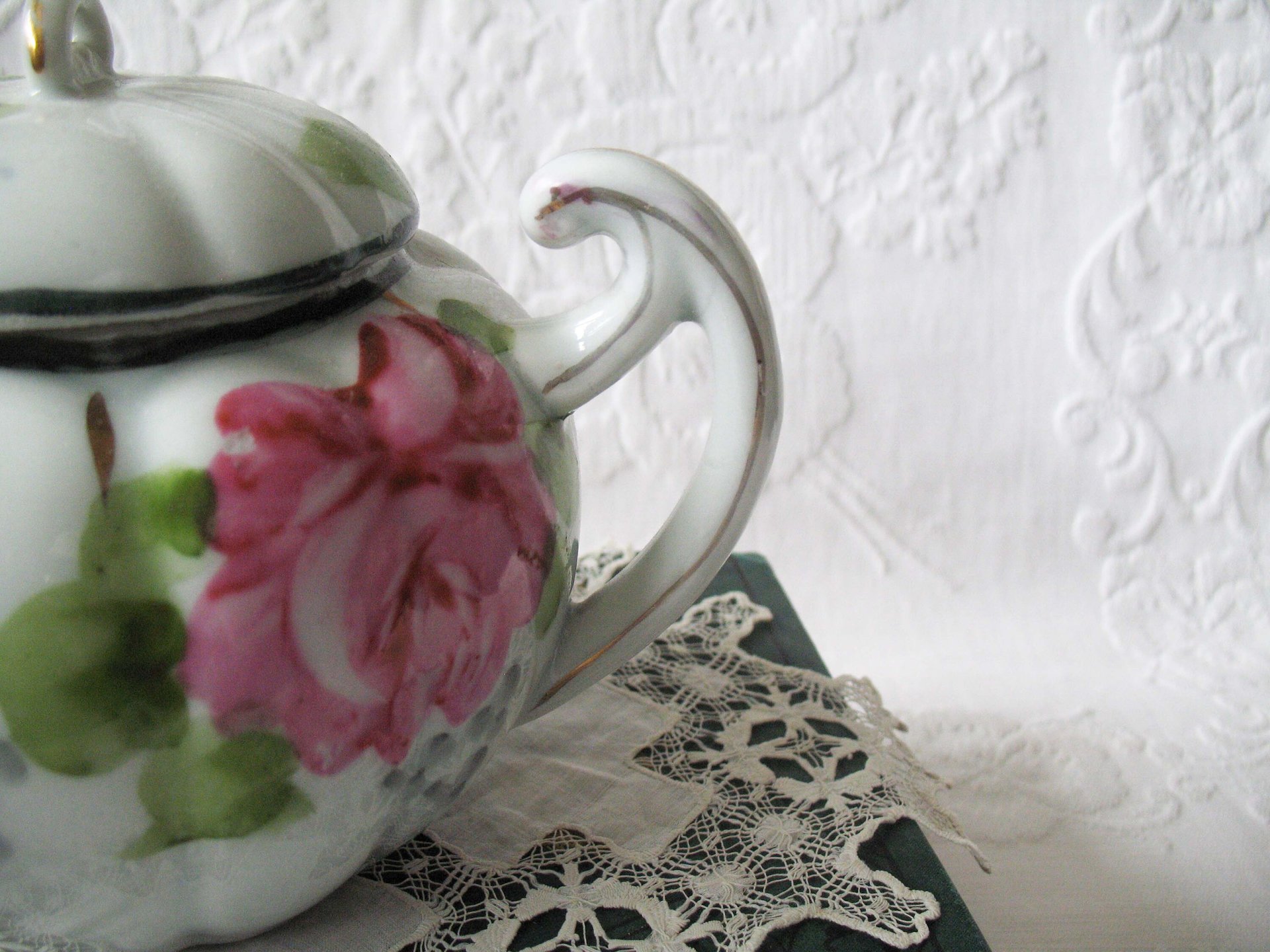 Vintage Tea Pot Nippon China Japan Pink & Yellow Roses Retro  Tea Gift  Farmhouse Cottage Shabby Chic Downton Classic Tea WhenRosesBloom