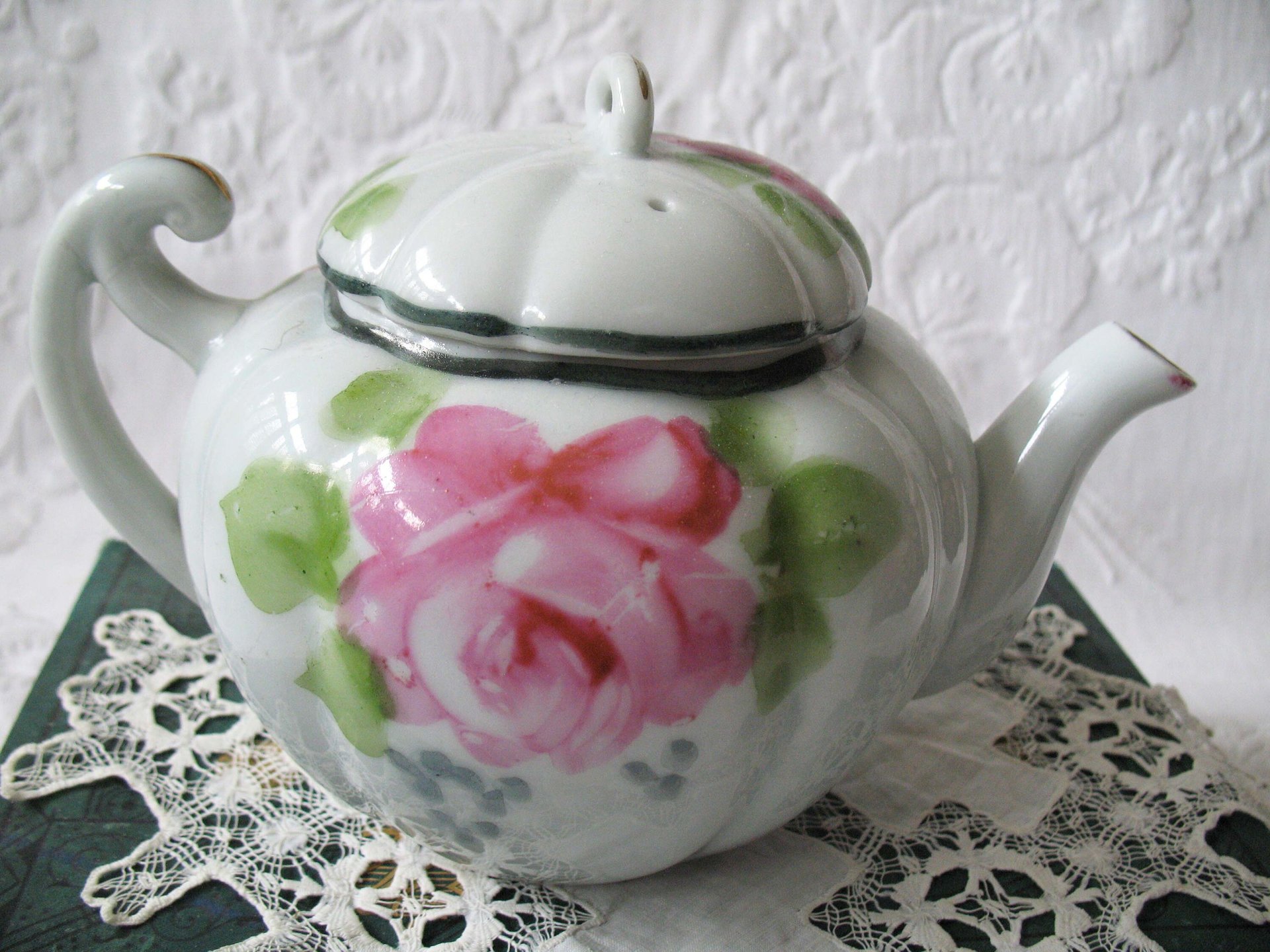 Vintage Tea Pot Nippon China Japan Pink & Yellow Roses Retro  Tea Gift  Farmhouse Cottage Shabby Chic Downton Classic Tea WhenRosesBloom