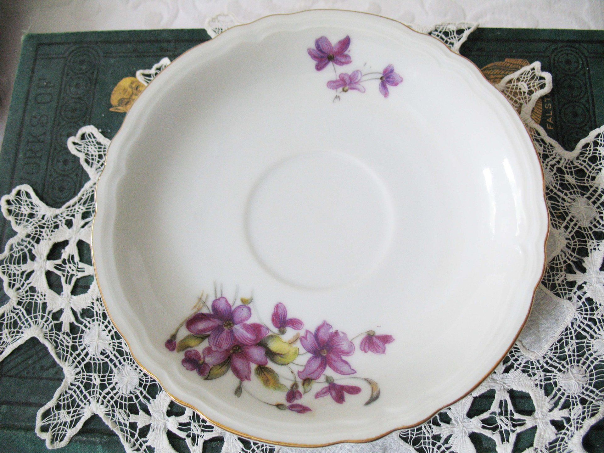 Tea Cup Footed Purple Violets Made in Japan Vintage Retro TeaTime Dainty Teacup Gift Mid Century  Shabby Chic Cottage WhenRosesBloom