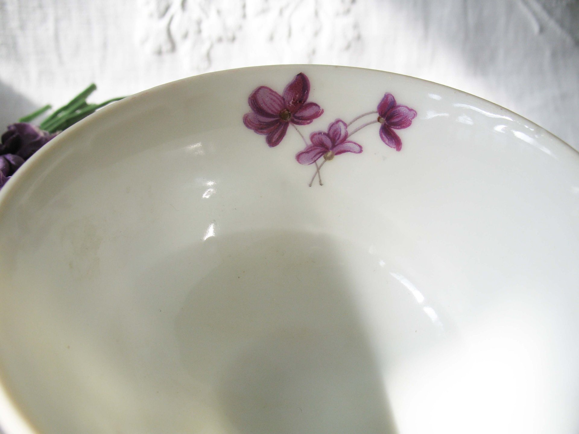 Tea Cup Footed Purple Violets Made in Japan Vintage Retro TeaTime Dainty Teacup Gift Mid Century  Shabby Chic Cottage WhenRosesBloom