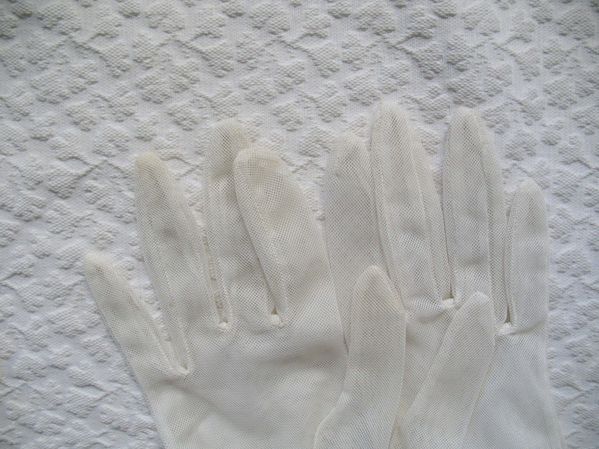 Vintage Gloves Sheer White Net Retro Cosplay Mid Century Wedding 1st Communion Tea Dance Downton Tea Party Free Ship  US When Roses Bloom