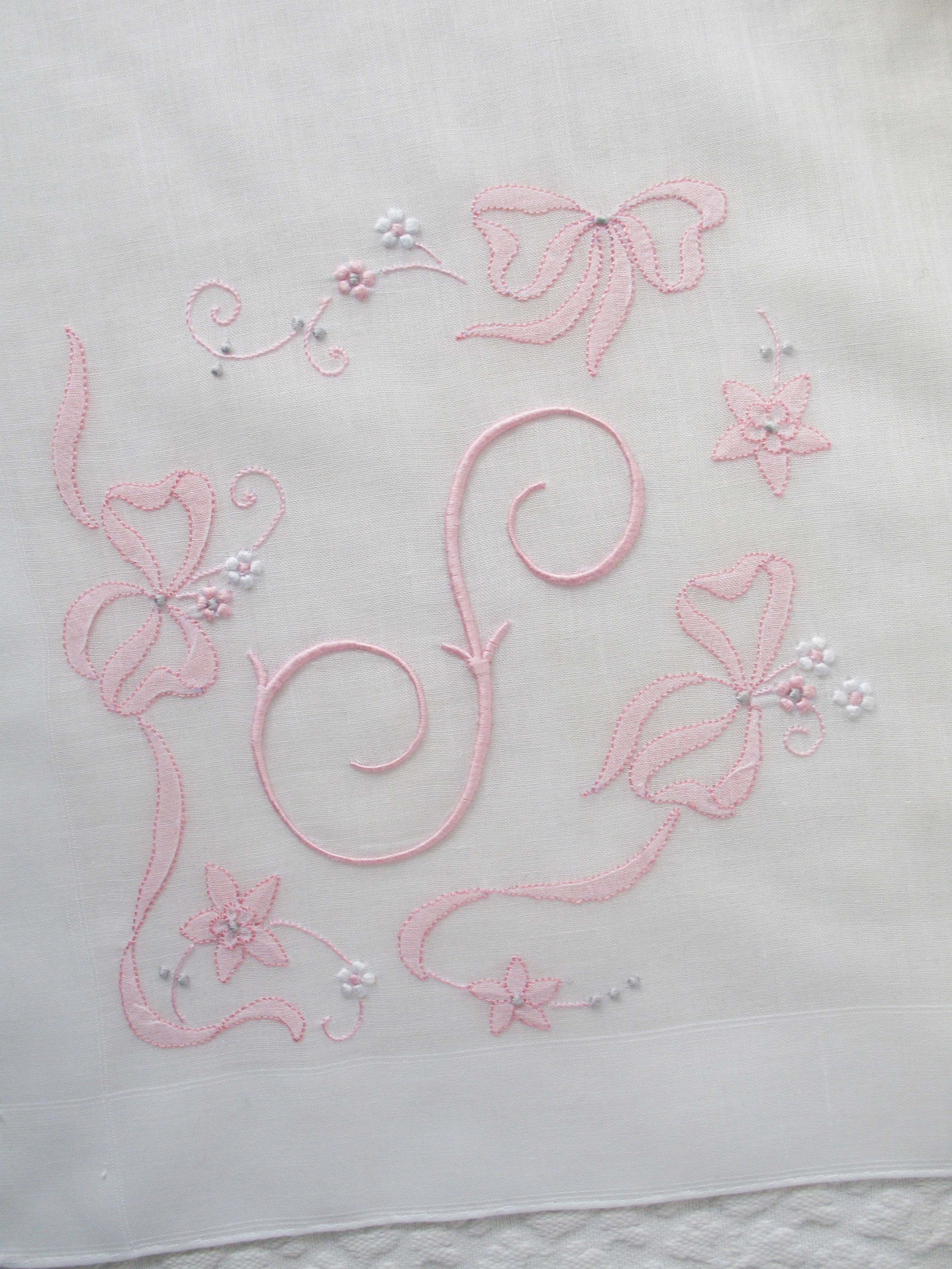 Vintage Hanky S Initial Monogram Pink Wedding Keepsake Remembrance Heirloom Madeira Embroidery Handkerchief Free Ship  US  WhenRosesBloom