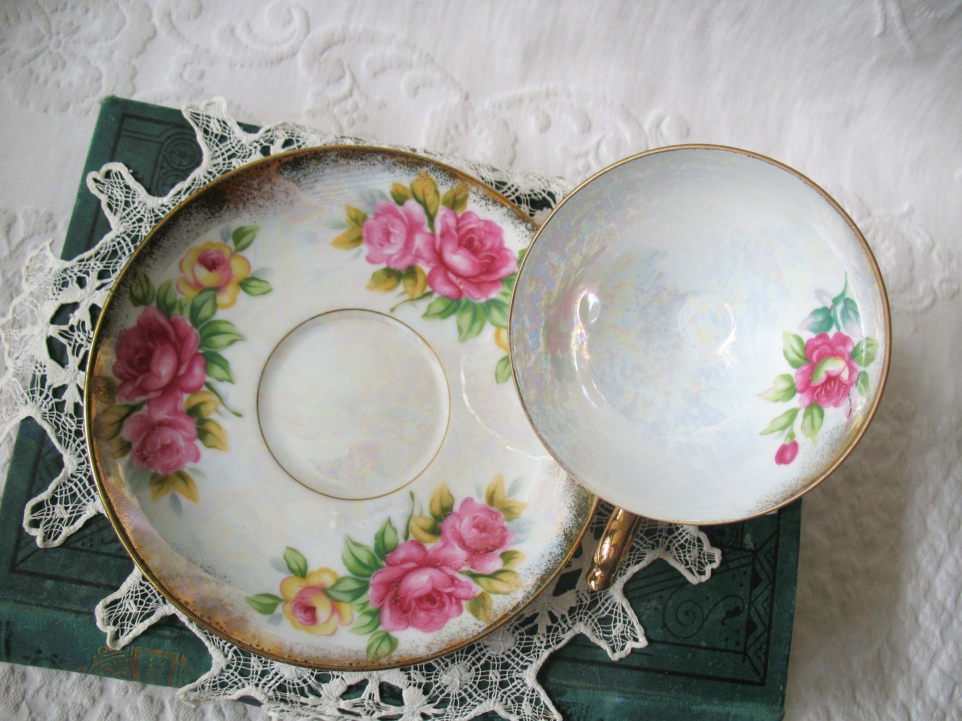 Vintage Footed Tea Cup Pink Roses Made Japan Mid Century Retro Elegant Tea Gift Victoria Downtown Tea Cottage Shabby Chic WhenRosesBloom