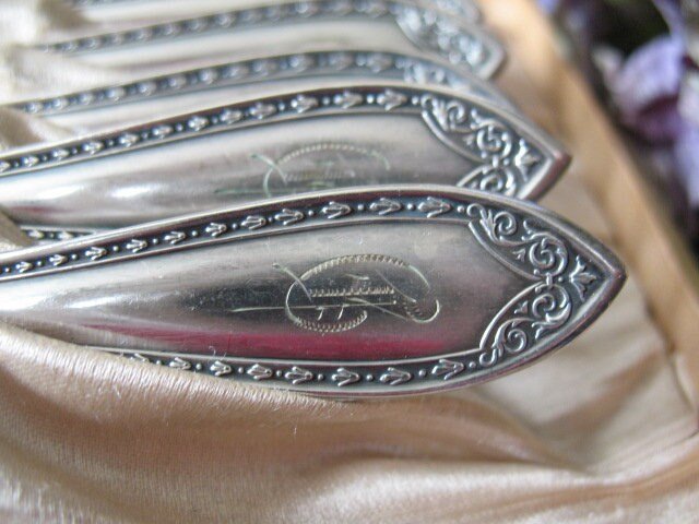 Silver Tea Spoons Sheraton Pattern Set 6 Circa 1910 Vintage Tea Dessert Presentation Box Gift  Antique Victorian WhenRosesBloom