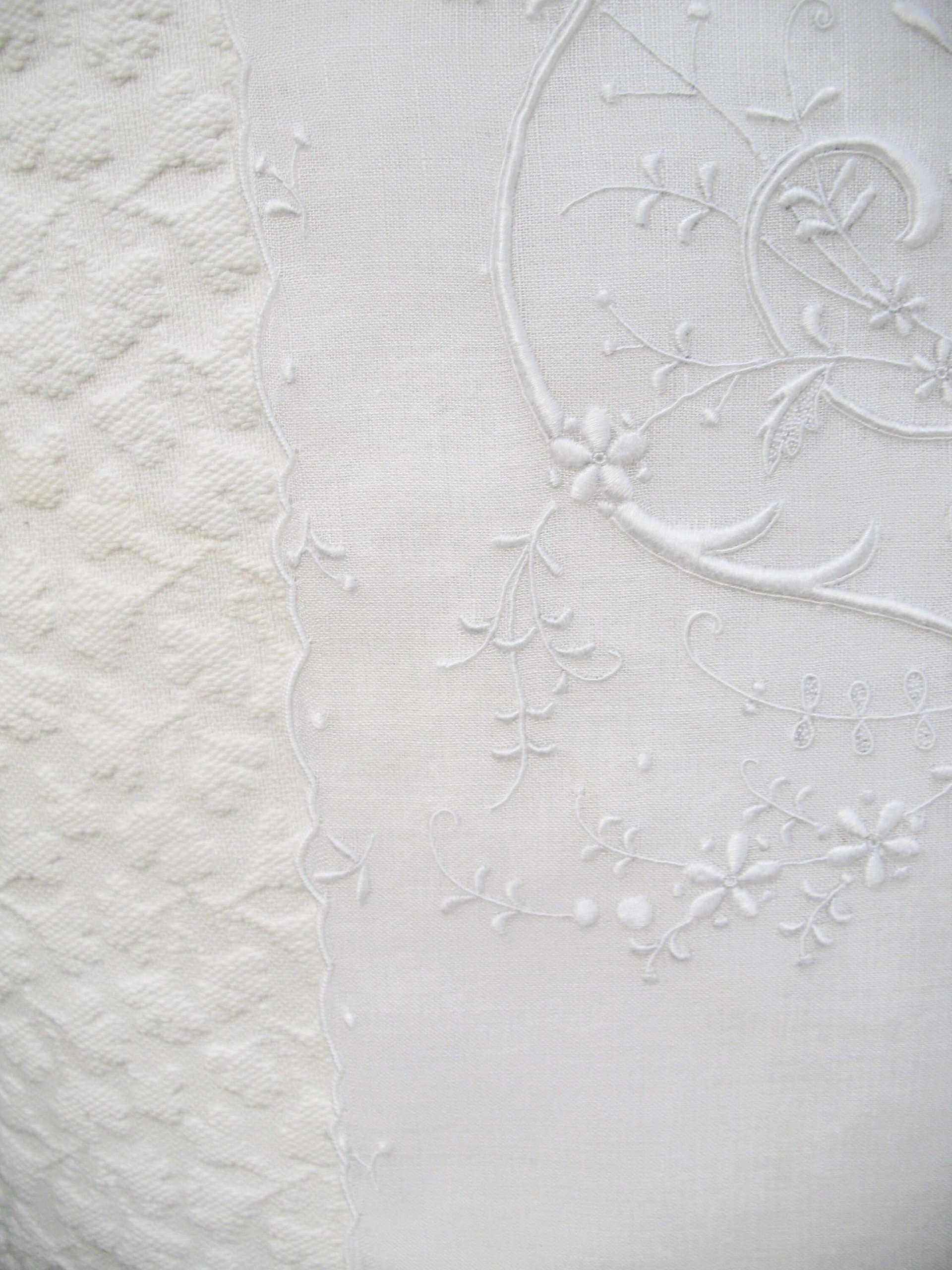 Vintage White Hanky G Initial Monogram Madeira Embroidery Wedding Keepsake Remembrance Heirloom  Handkerchief  Free Ship  US  WhenRosesBloom