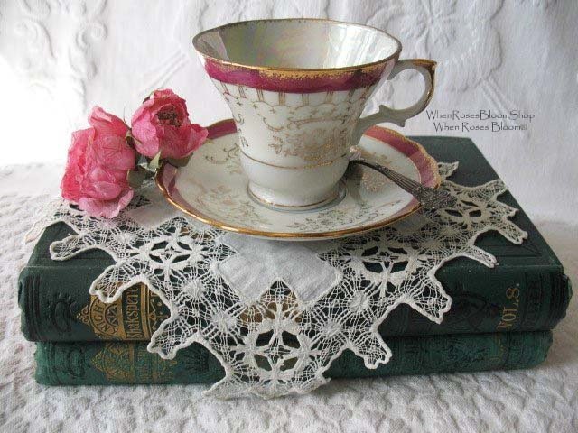 Vintage Tea Cup Pink Footed  Made in Japan Tea Time Gift Victoria Downton Abbey Tea Edwardian Shabby Chic Cottage Shabby Chic WhenRosesBloom