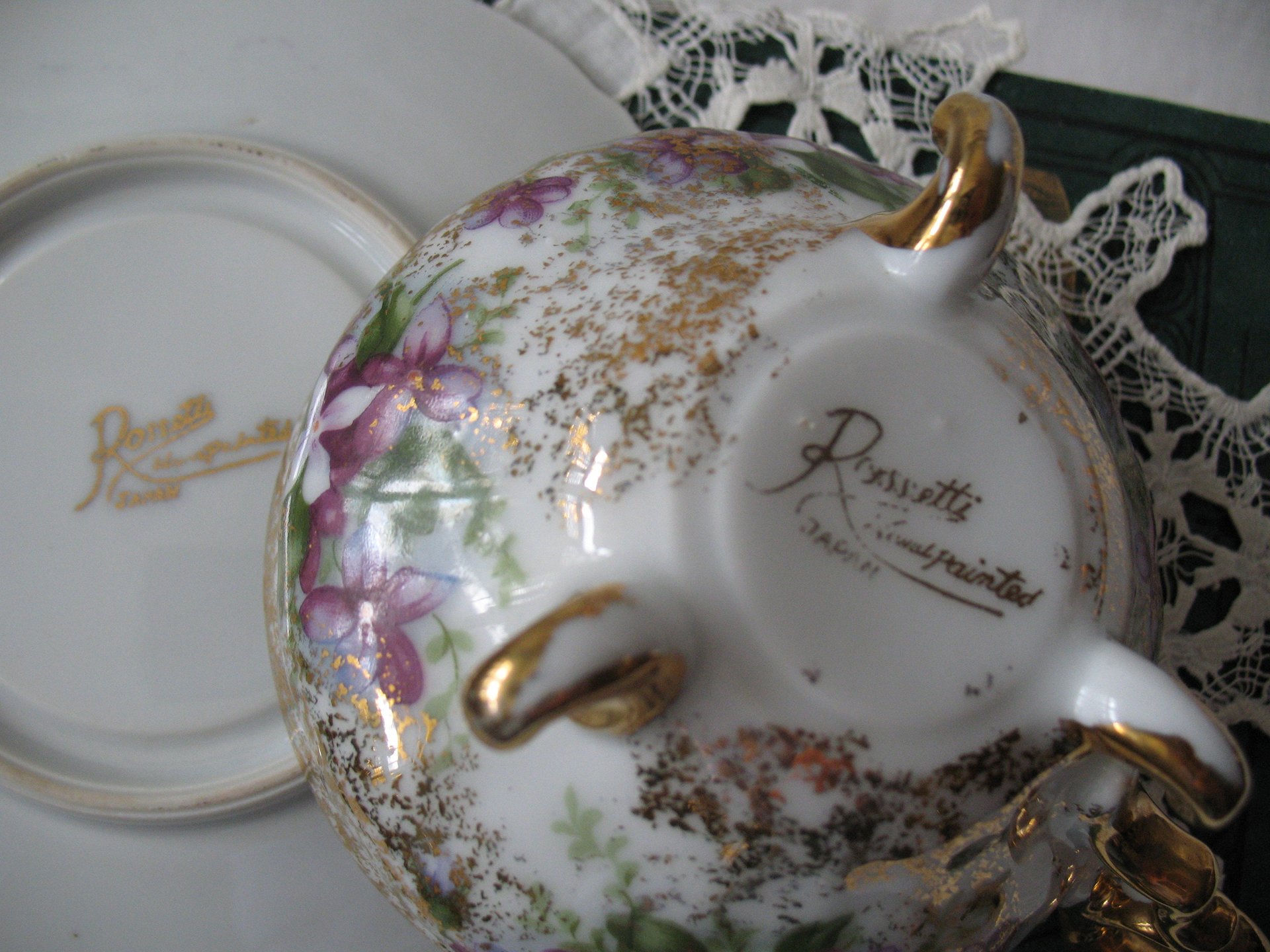 Vintage Footed Tea Cup Violets Japan Mid Century Retro Dainty Tea Time Gift Victoria Downton Tea Elegant Farm Shabby Chic  WhenRosesBloom