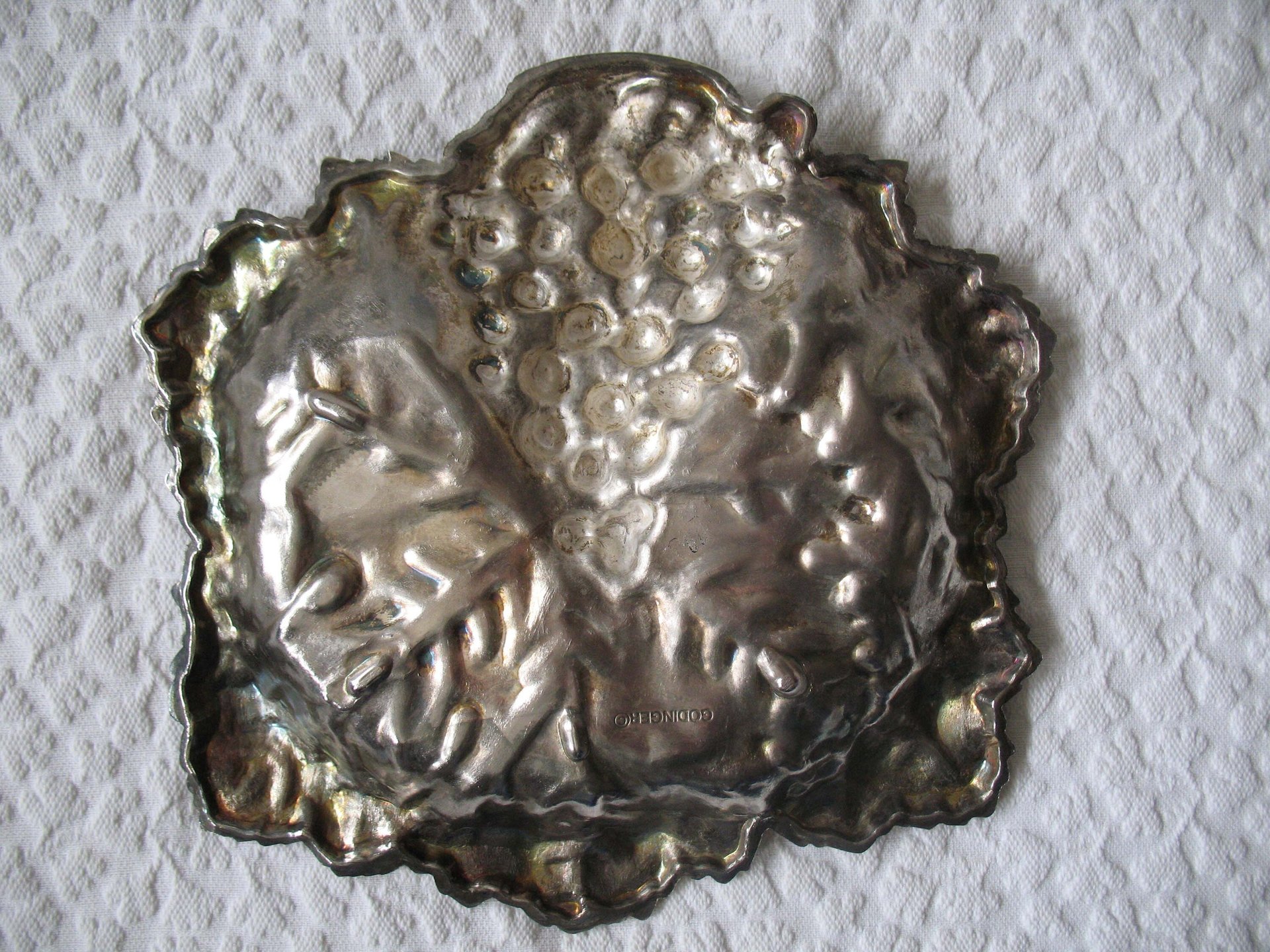 Vintage Silver Embossed Dish Grapes Tea Party Wedding Birthday Entertaining Tea Gift Silver Rococo Elegant Shabby Chic   WhenRosesBloom