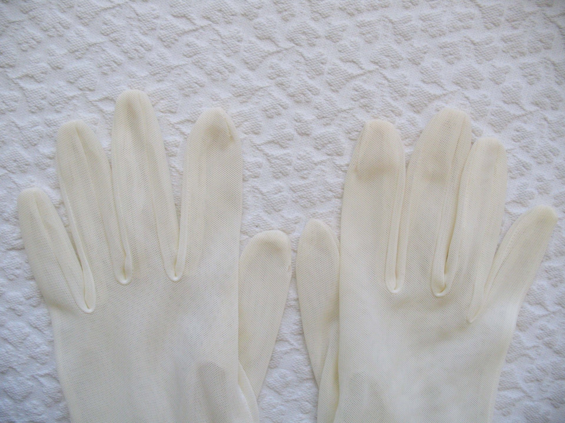 Vintage Gloves Sheer White Net  Retro Mid Century Wedding Tea Dance Downton Mid Century Royal Style  Cosplay  Free Ship  US When Roses Bloom