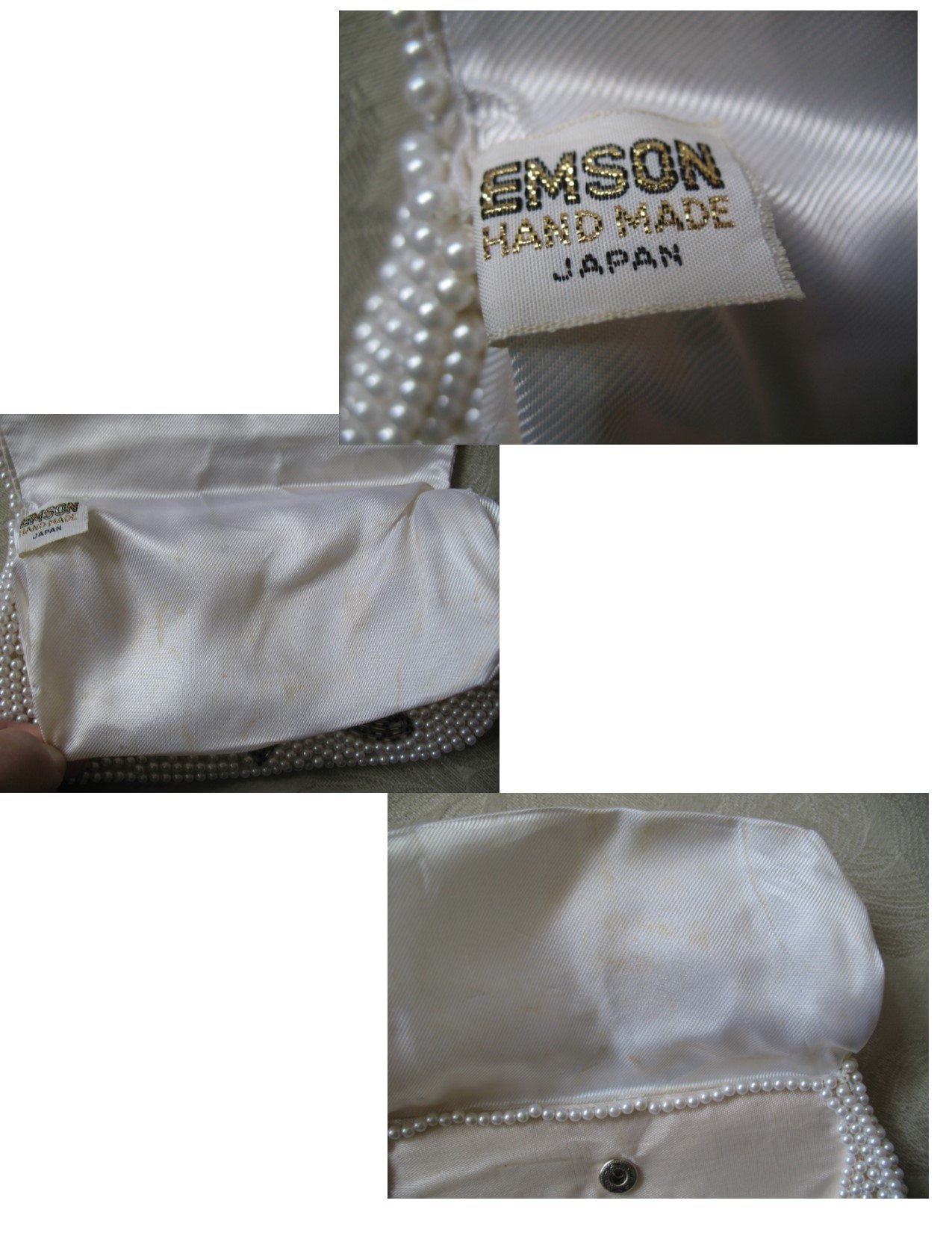 Vintage White Beaded Purse Evening Bag Mid Century Retro Classic Glamour Wedding Dance Cocktail Party Clutch Purse  WhenRosesBloom