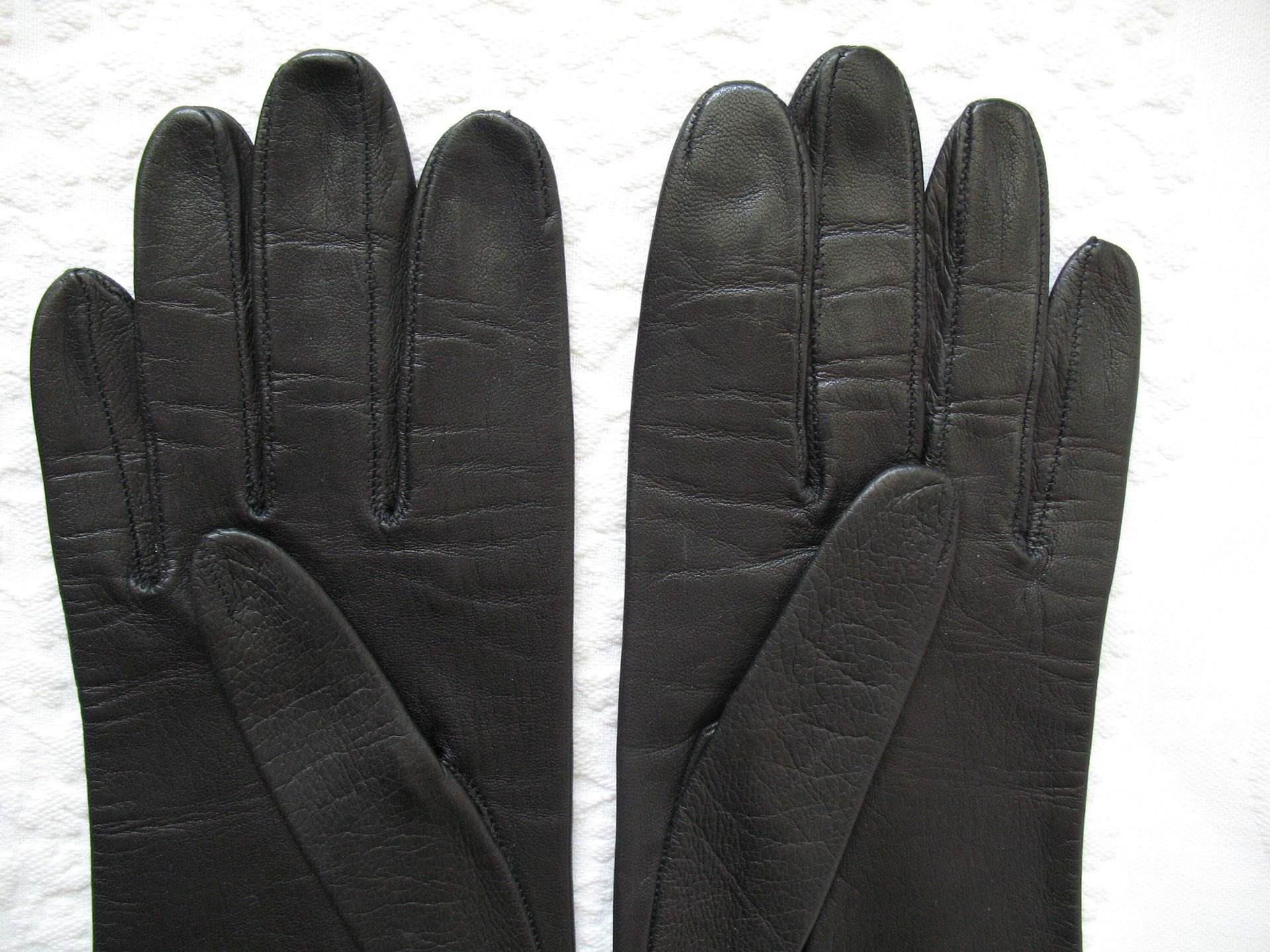 Vintage Gloves Black Kid Leather Matinee Mid Century Style NOS Lg Size Downton Miss Fisher Steampunk Cosplay Free  Ship USA   WhenRosesBloom