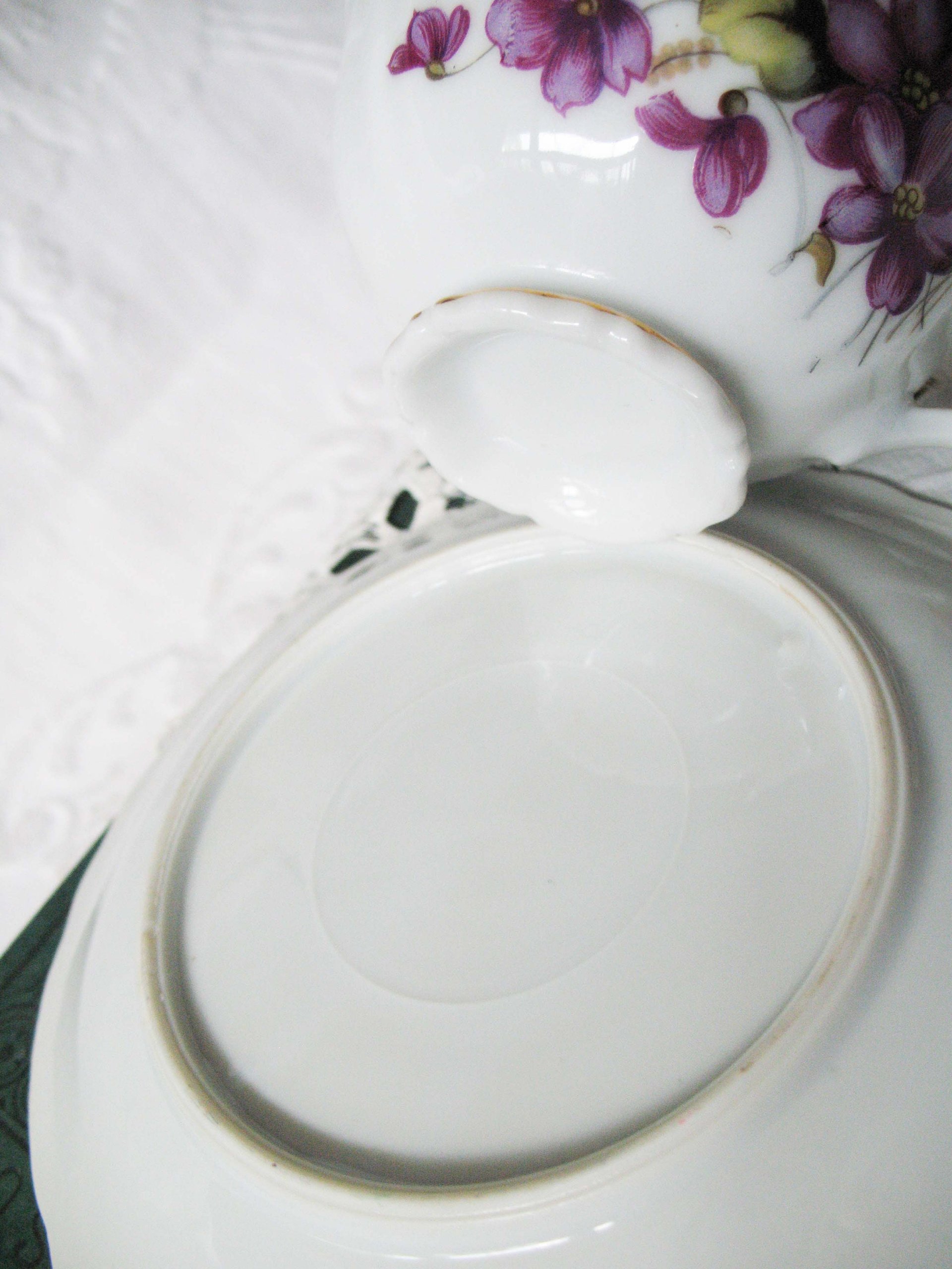 Tea Cup Footed Purple Violets Made in Japan Vintage Retro TeaTime Dainty Teacup Gift Mid Century  Shabby Chic Cottage WhenRosesBloom