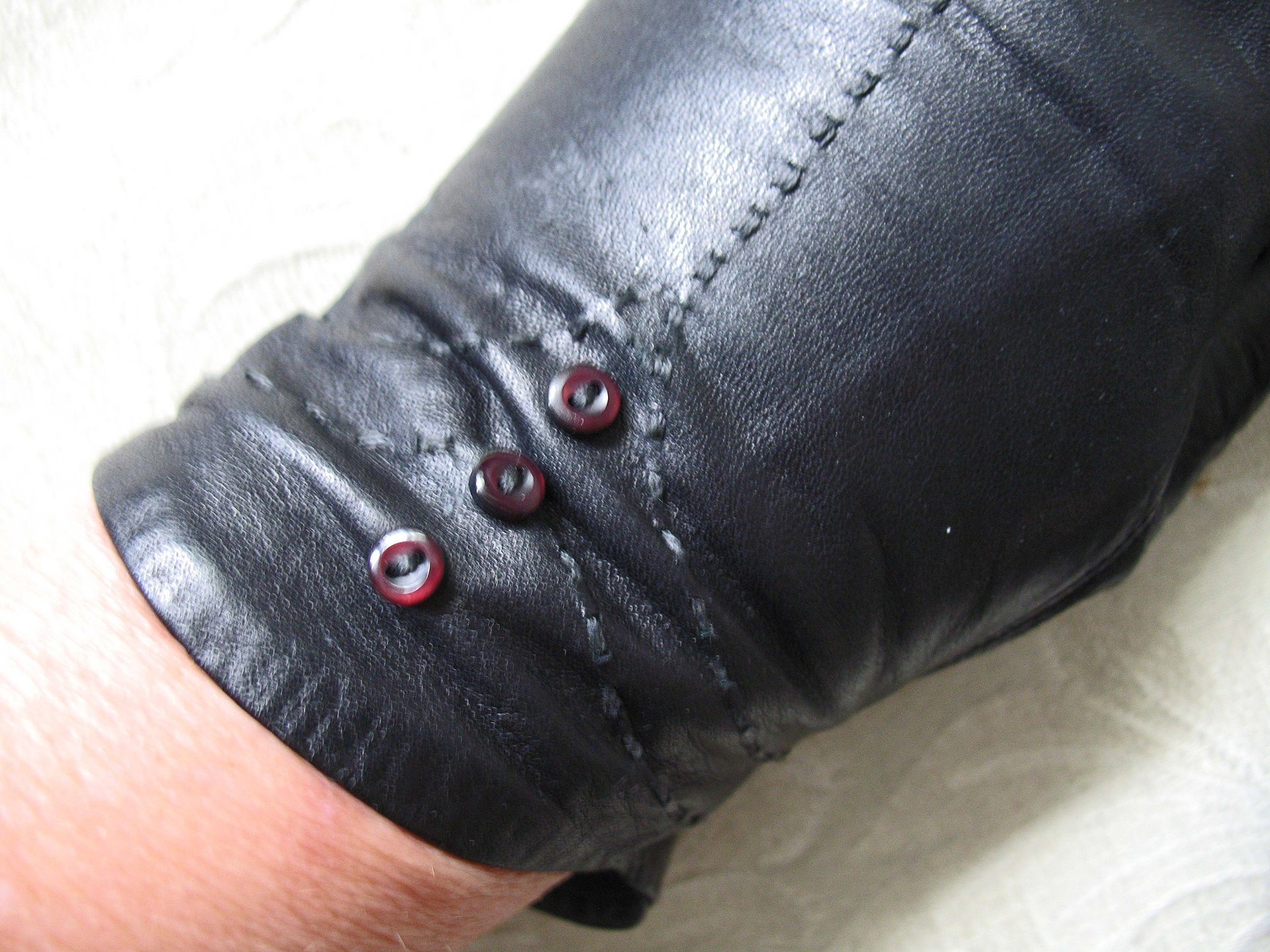 Vintage Gloves Black Leather Retro Mid Century Tea Party Elegant Steampunk Downton Miss Fisher Cosplay Free Ship in US When Roses Bloom