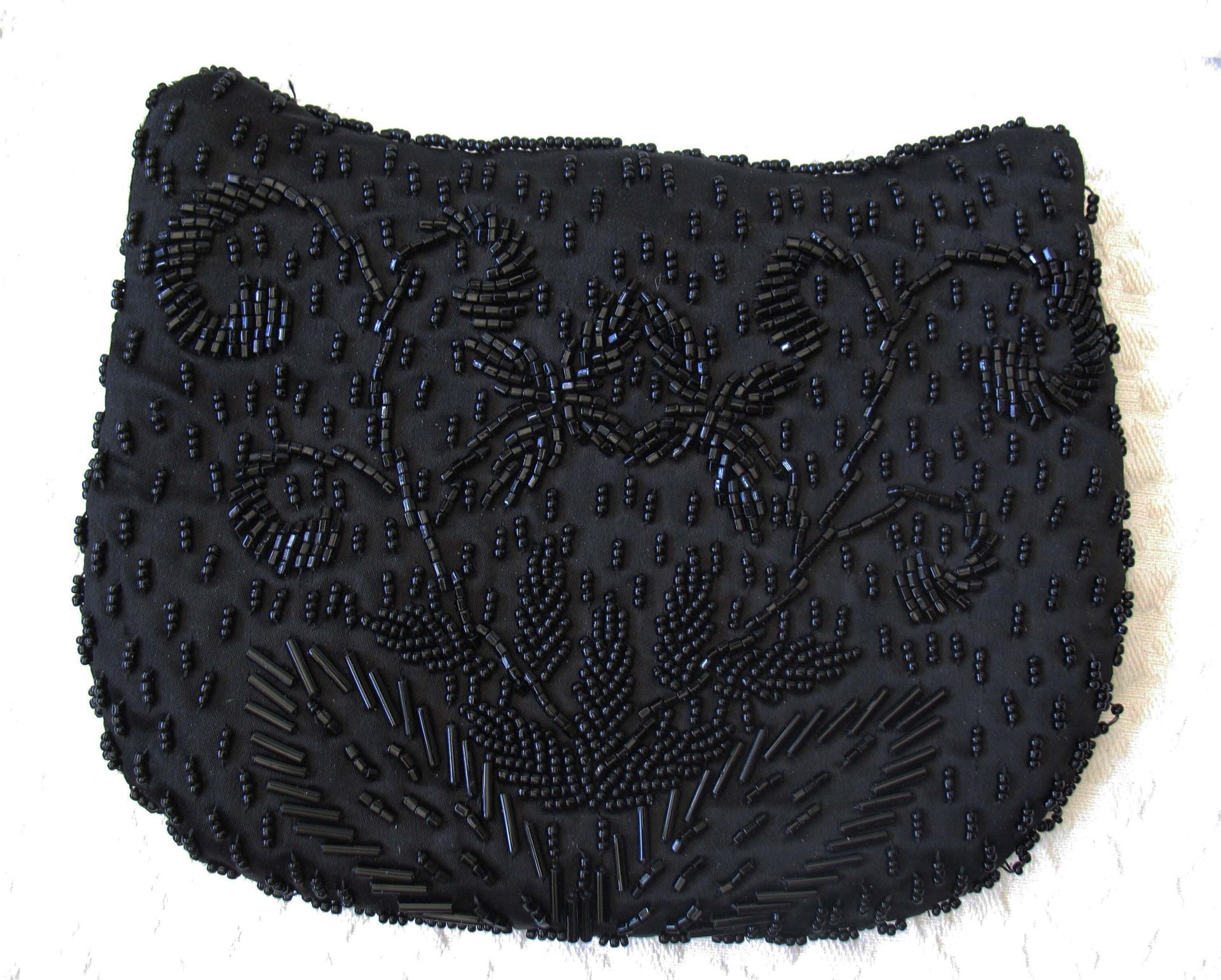 Black Beaded Purse Evening Bag Vintage Art Deco Retro Cocktail Party Classic Style Glamour Dance Steampunk Cosplay WhenRosesBloom