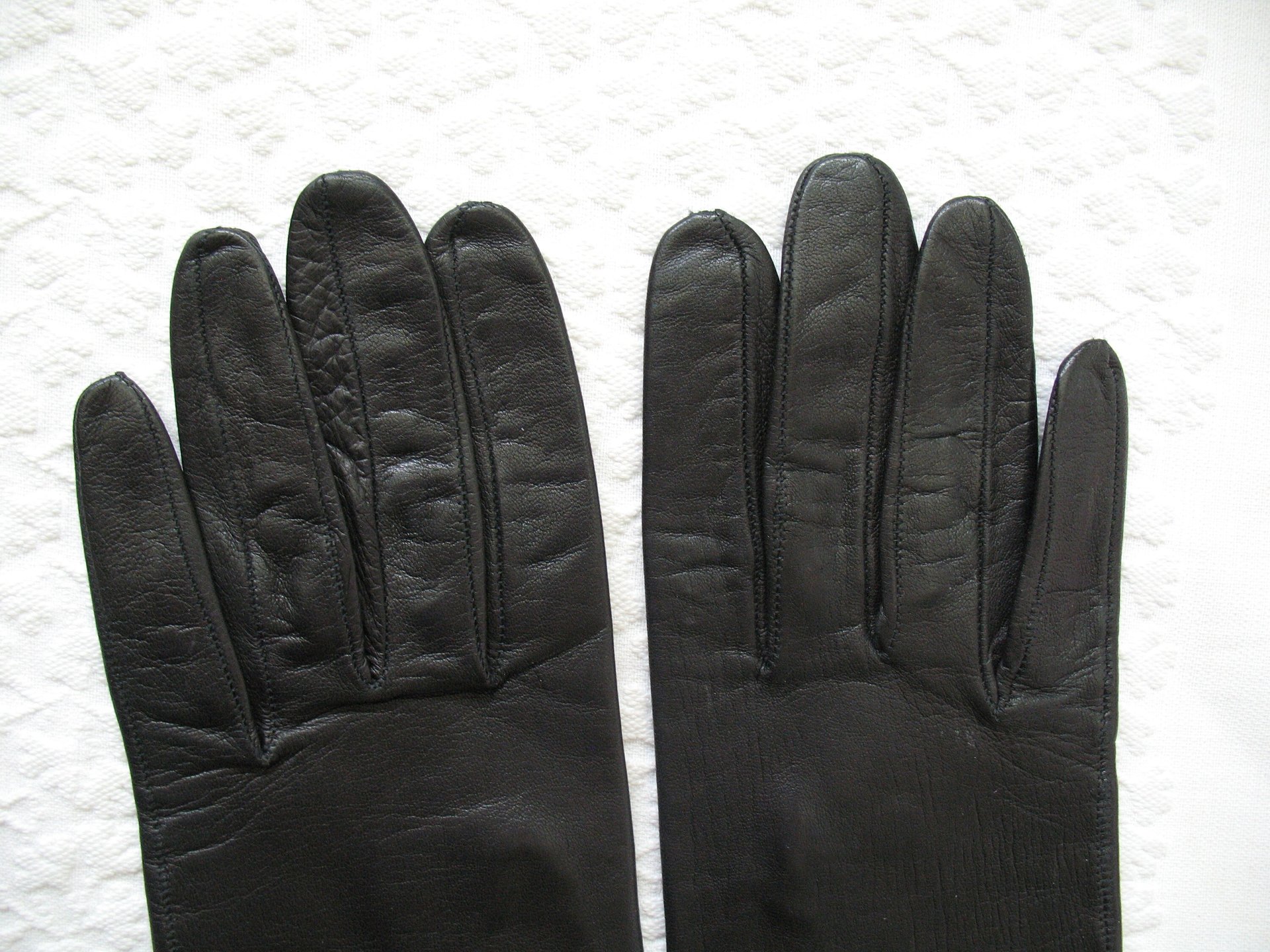Vintage Gloves Black Kid Leather Matinee Mid Century Style NOS Lg Size Downton Miss Fisher Steampunk Cosplay Free  Ship USA   WhenRosesBloom