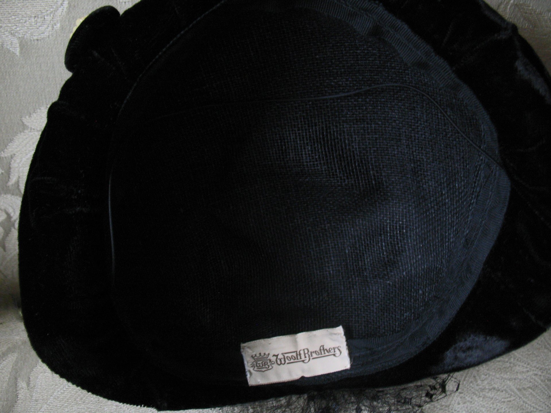 Black Velvet Hat 1950's Vintage Miss Fisher Downton Abbey Cosplay Mid Century Royal Style WhenRosesBloom