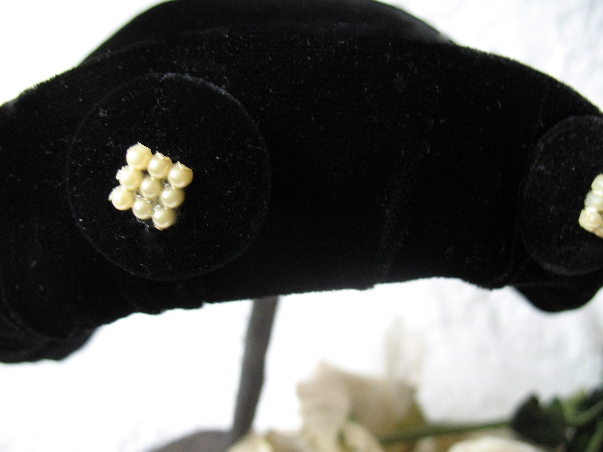 Black Velvet Hat 1950's Vintage Miss Fisher Downton Abbey Cosplay Mid Century Royal Style WhenRosesBloom
