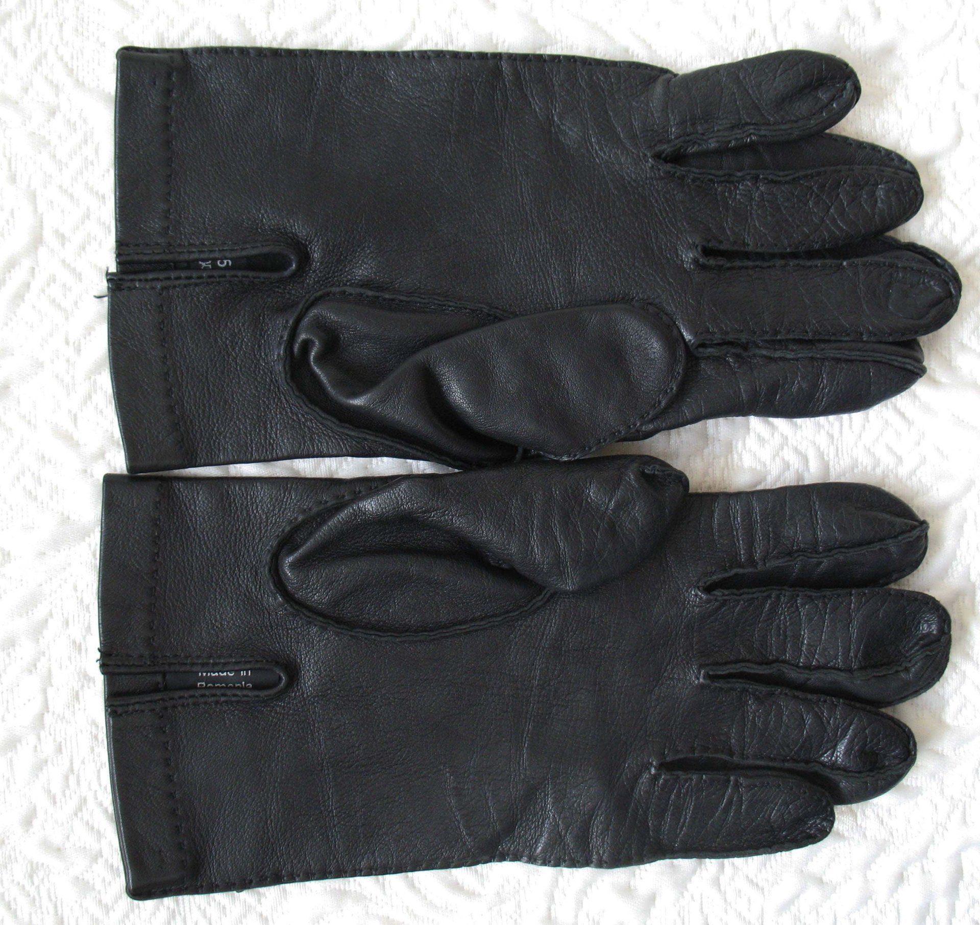 Gloves Size 9 Black Leather Vintage Downton Steampunk Victorian Austen Gentleman Dandy Cosplay Style Shipping Incl. in USA WhenRosesBloom