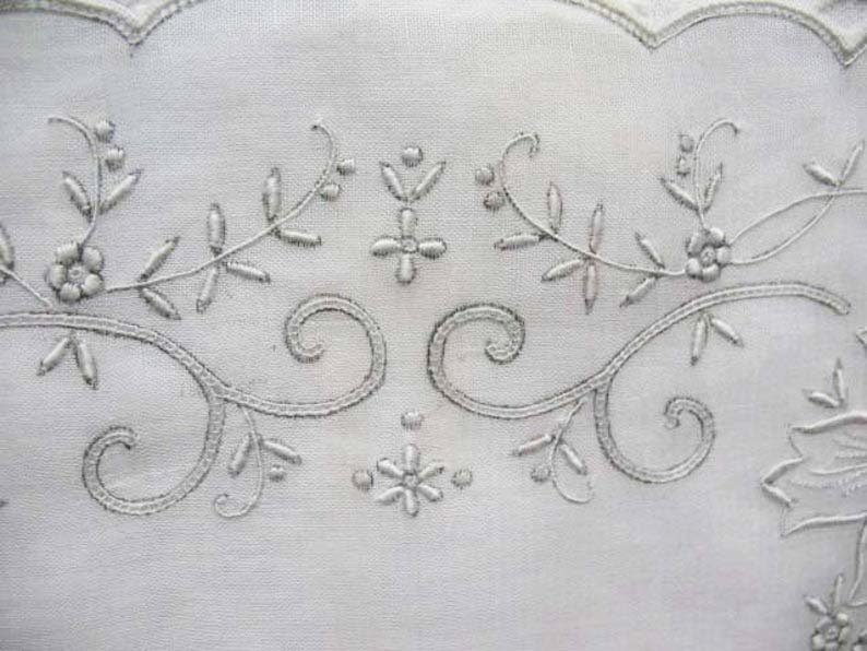 Vintage Madeira Hanky Antique Ornate Heirloom Wedding Keepsake Remembrance Heirloom Embroidery Free Ship  US  WhenRosesBloom