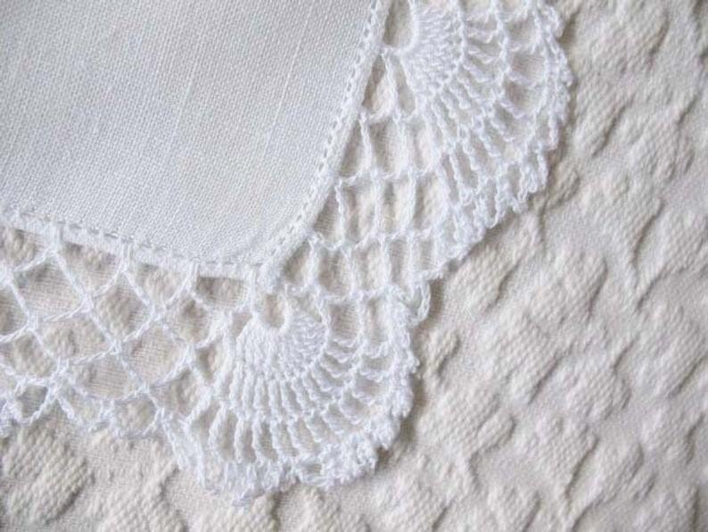 Vintage White Hanky Crochet Lace Wedding Heirloom Classic Keepsake  Remembrance Handkerchief Baby Gift   Free shipping in US  WhenRosesBloom