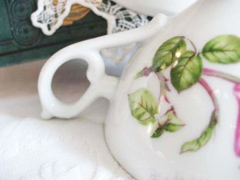 Vintage Teacup Lefton Pink Roses Footed China Retro Tea Dainty Decorative Tea Gift Mid Century Shabby Chic WhenRosesBloom Classic Tea