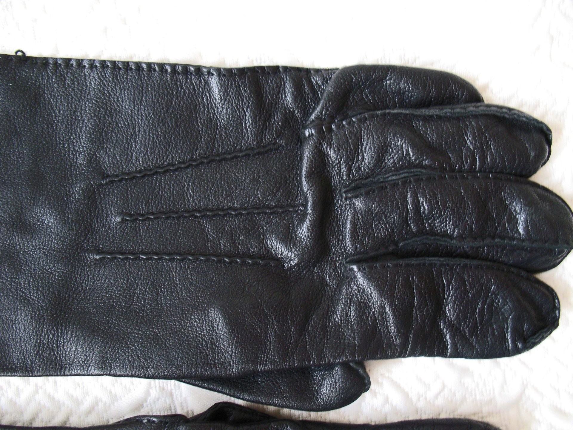 Gloves Size 9 Black Leather Vintage Downton Steampunk Victorian Austen Gentleman Dandy Cosplay Style Shipping Incl. in USA WhenRosesBloom