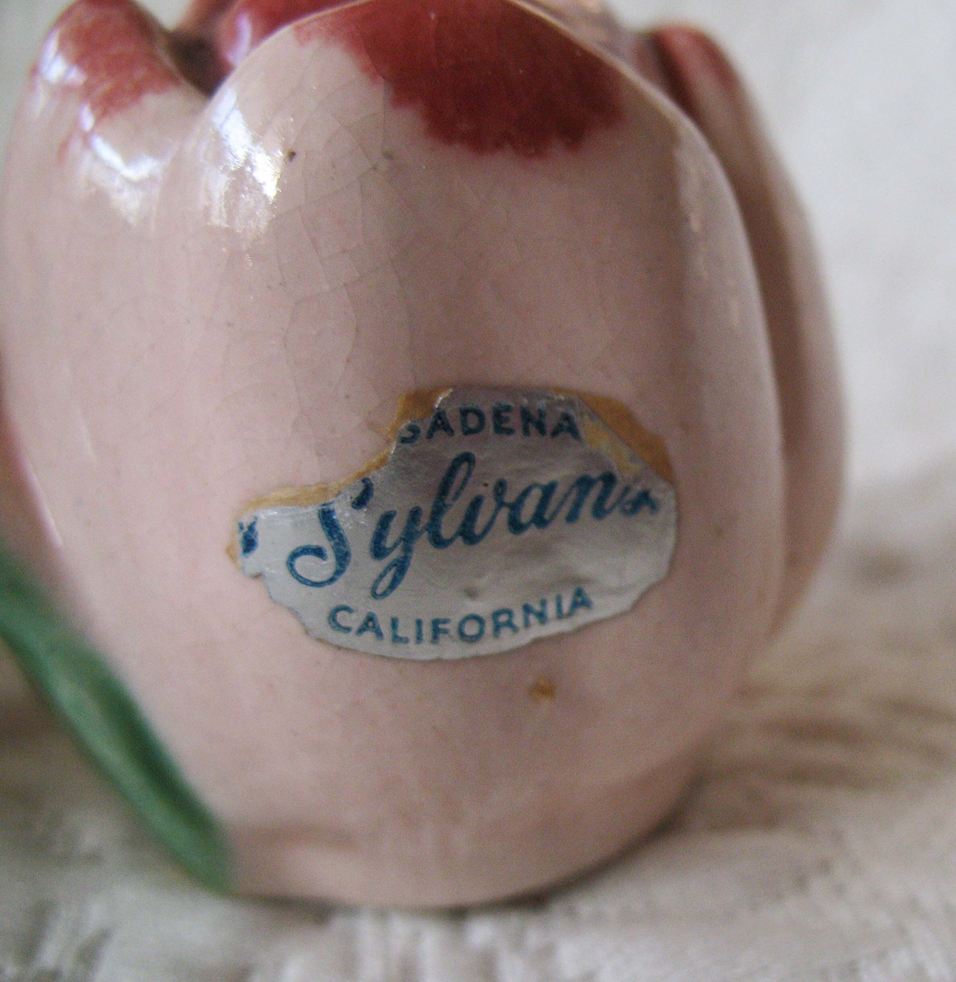 Vintage California Pottery Rose Salt Pepper Sylvans Shabby Chic Cottage Farmhouse Romantic Retro Mid Century Urban Style WhenRosesBloom