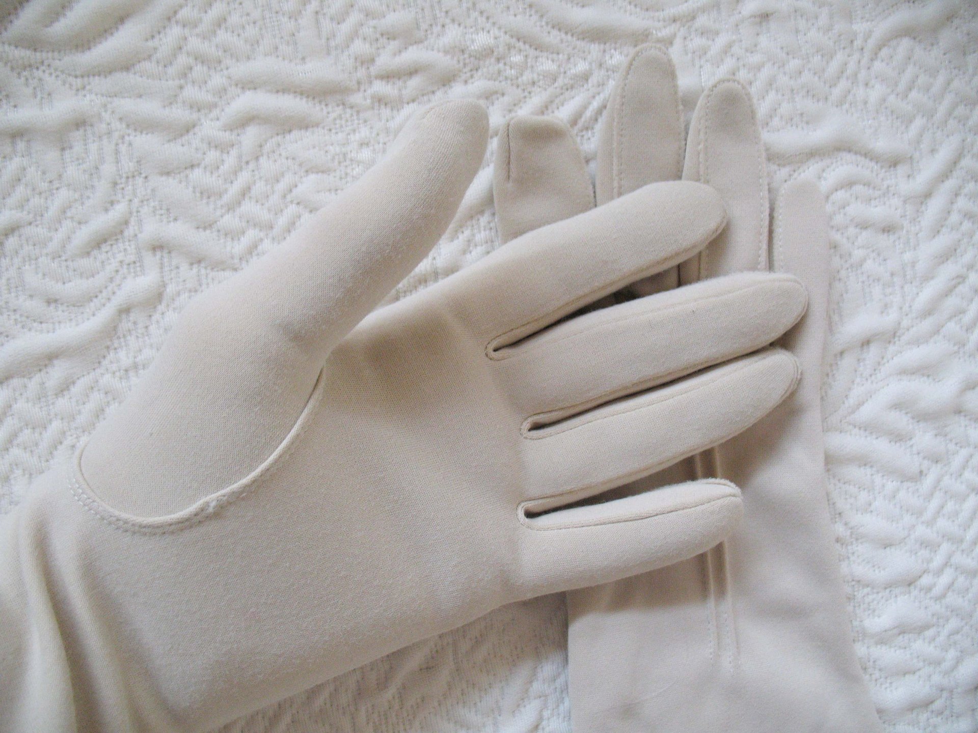 Vintage Gloves Beige  Fabric Sz 6  Matinee Bracelet Length Elegant Classic Mid Century Mod Cocktail Party Style  Free Ship US WhenRosesBloom