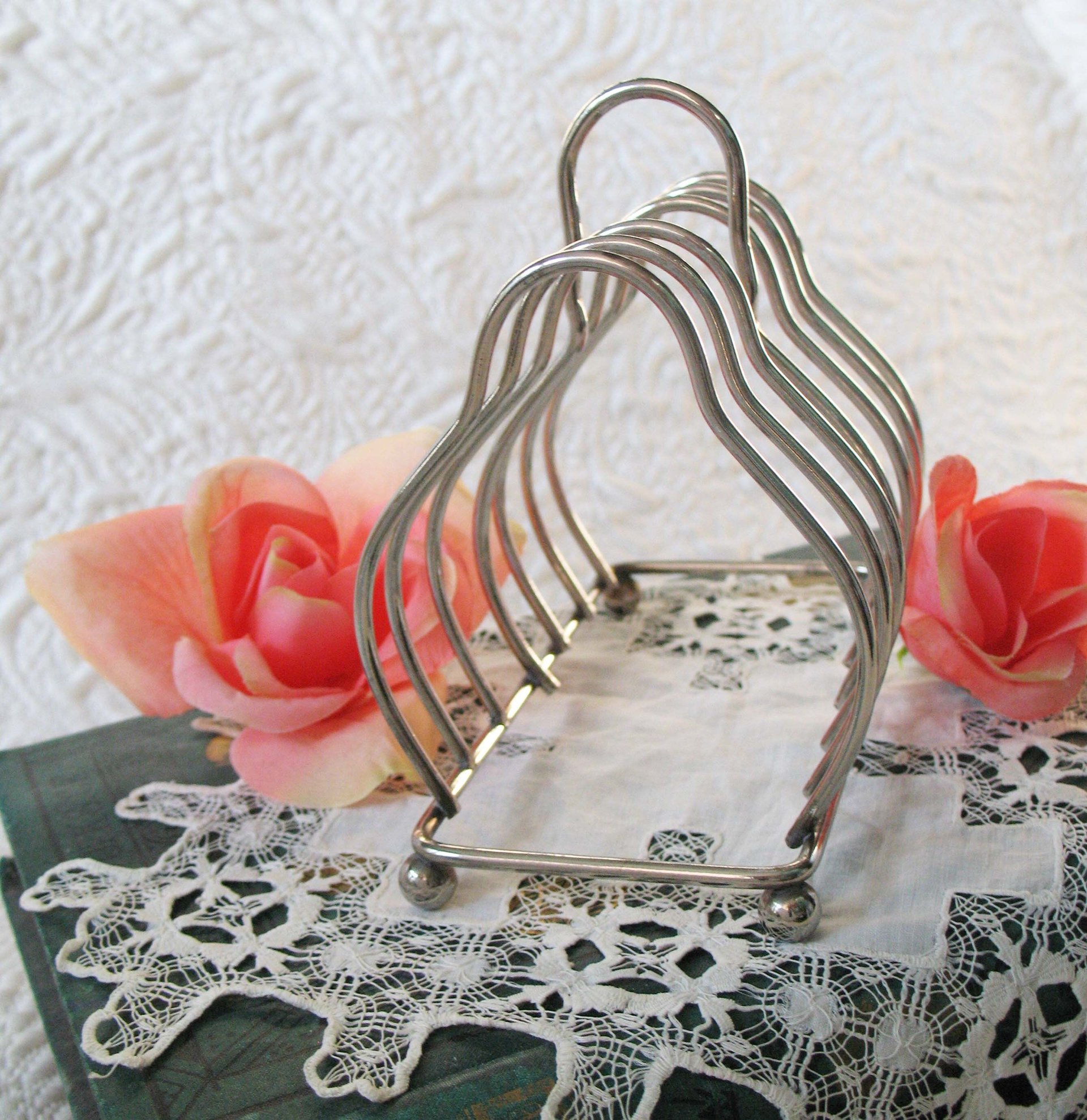 Vintage Silver Toast Letter Rack Estate Silver English Afternoon Tea Shabby Chic Minimalist Jane Austen Downton Abbey Tea WhenRosesBloom