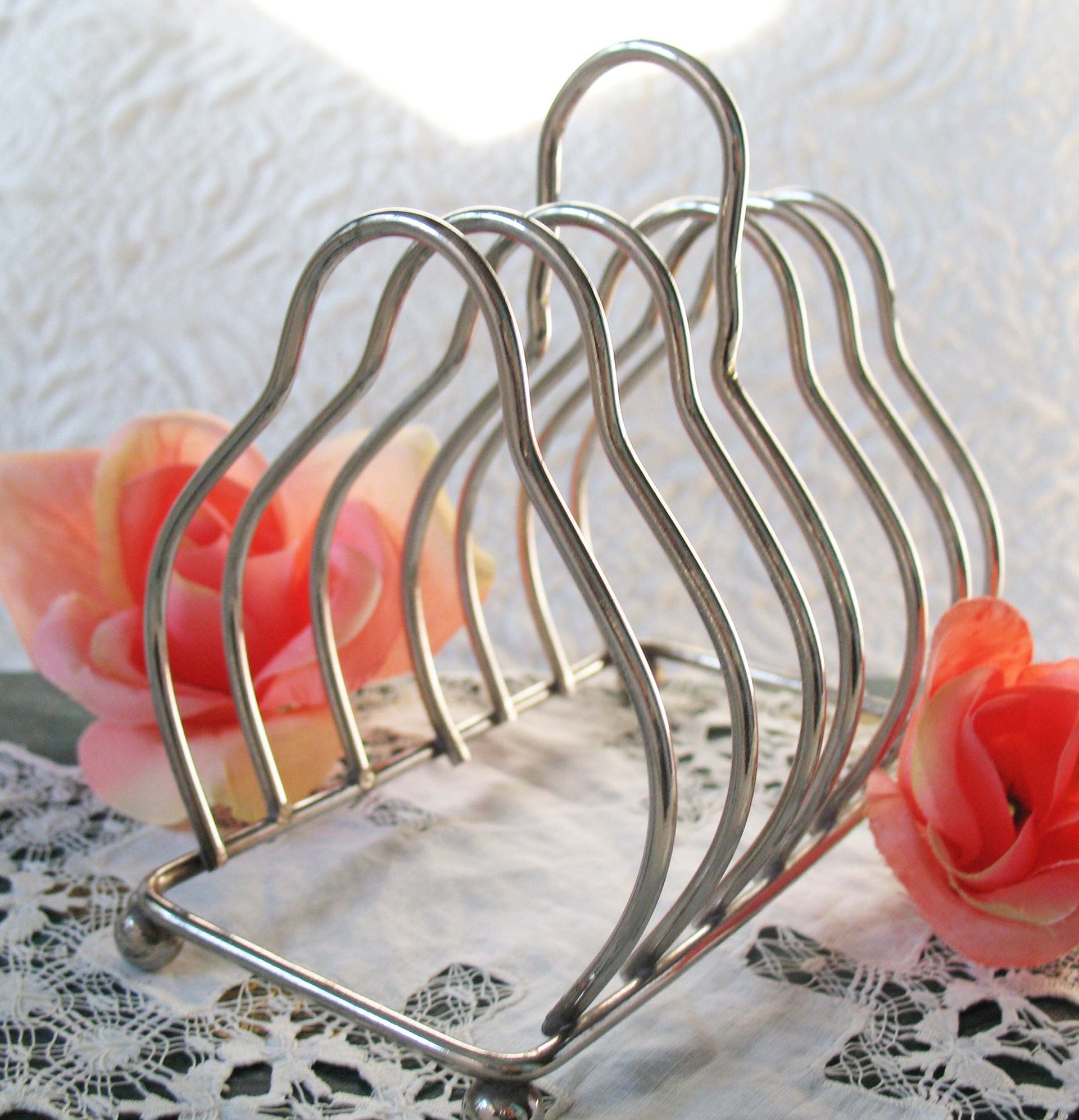 Vintage Silver Toast Letter Rack Estate Silver English Afternoon Tea Shabby Chic Minimalist Jane Austen Downton Abbey Tea WhenRosesBloom
