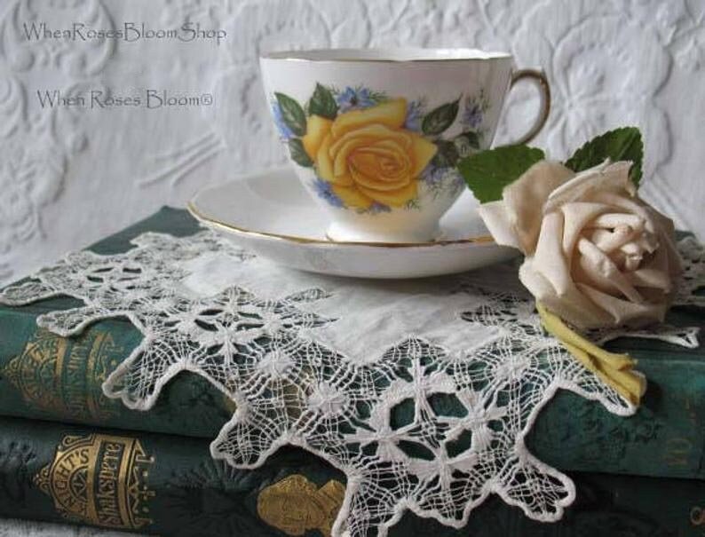 Vintage Tea Cup Yellow Roses English Bone China Retro Classic TeaTime Gift Mid Century Shabby Chic Downton Abbey Style WhenRosesBloom