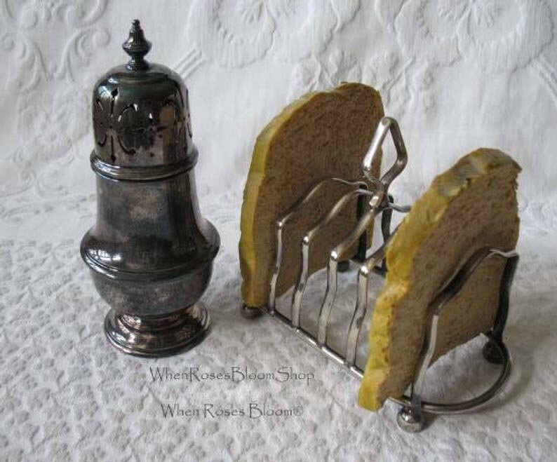 Vintage Silver Toast Rack Letter Holder Napkin English Estate Silver Tea Breakfast Shabby Chic Jane Austen Downton Abbey WhenRosesBloom
