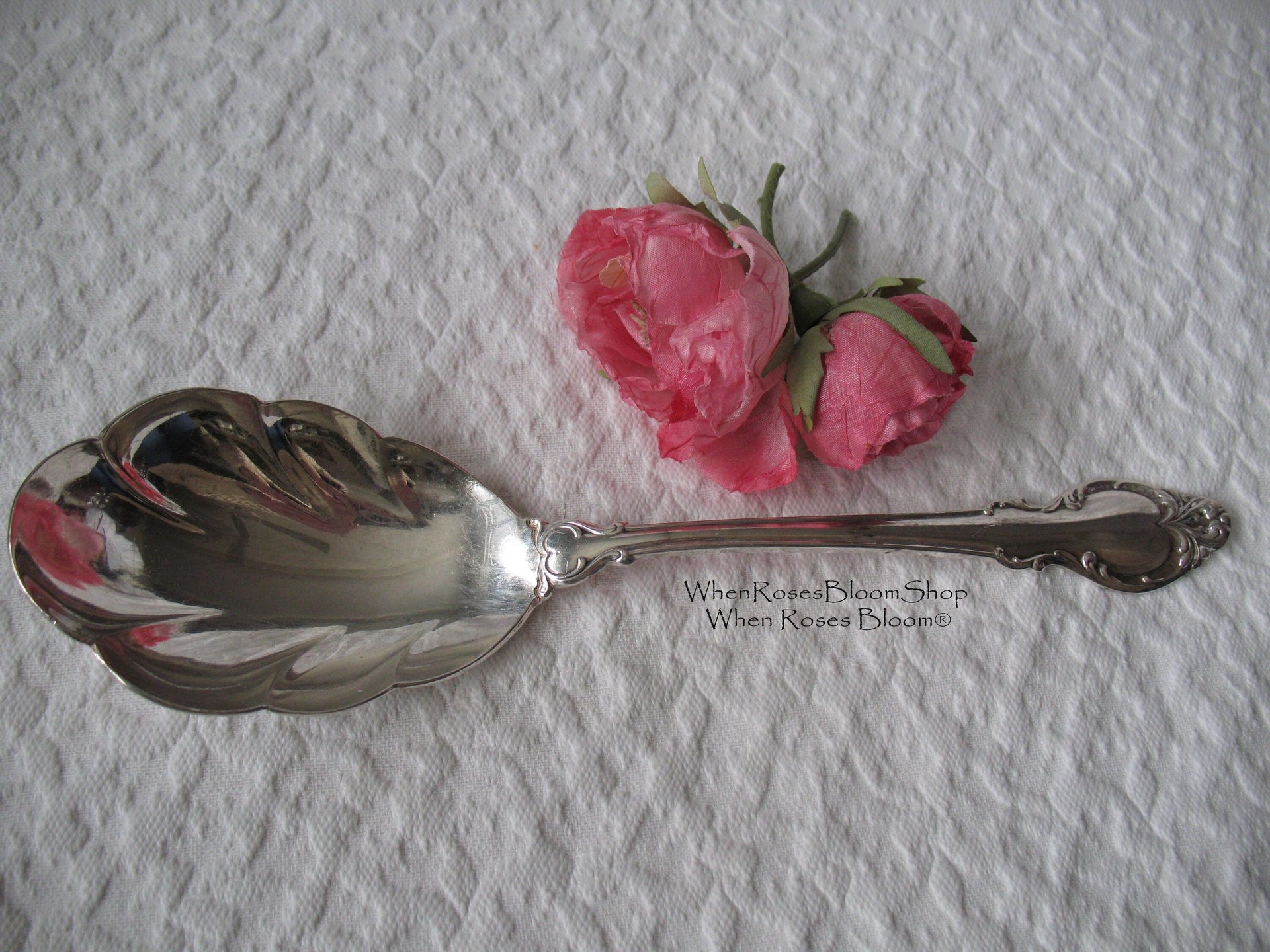 Vintage Silver Spoon Dessert Salad Berry Silver Fashion 1957 Holmes & Edwards Tea Gift  Shabby Cottage Decor WhenRosesBloom