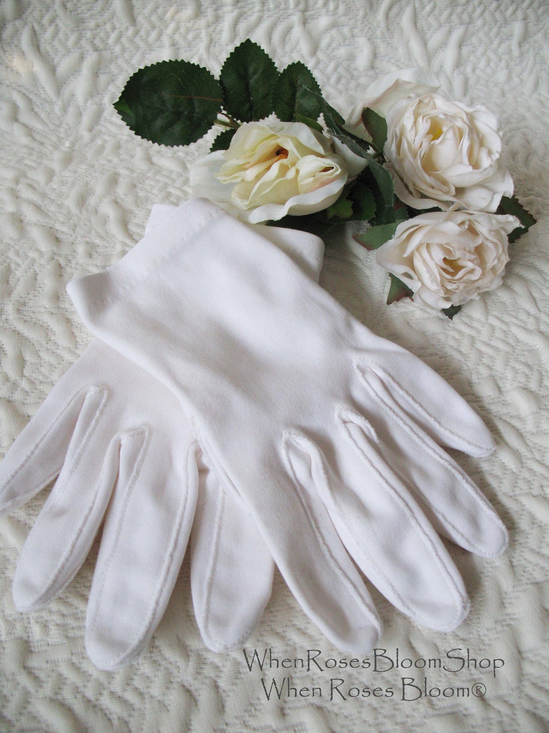 White Gloves Vintage Tea Party 1st Communion Wedding Dance Party Dress Child Gloves Free Ship US Victoria Downton  Cosplay  WhenRosesBloom