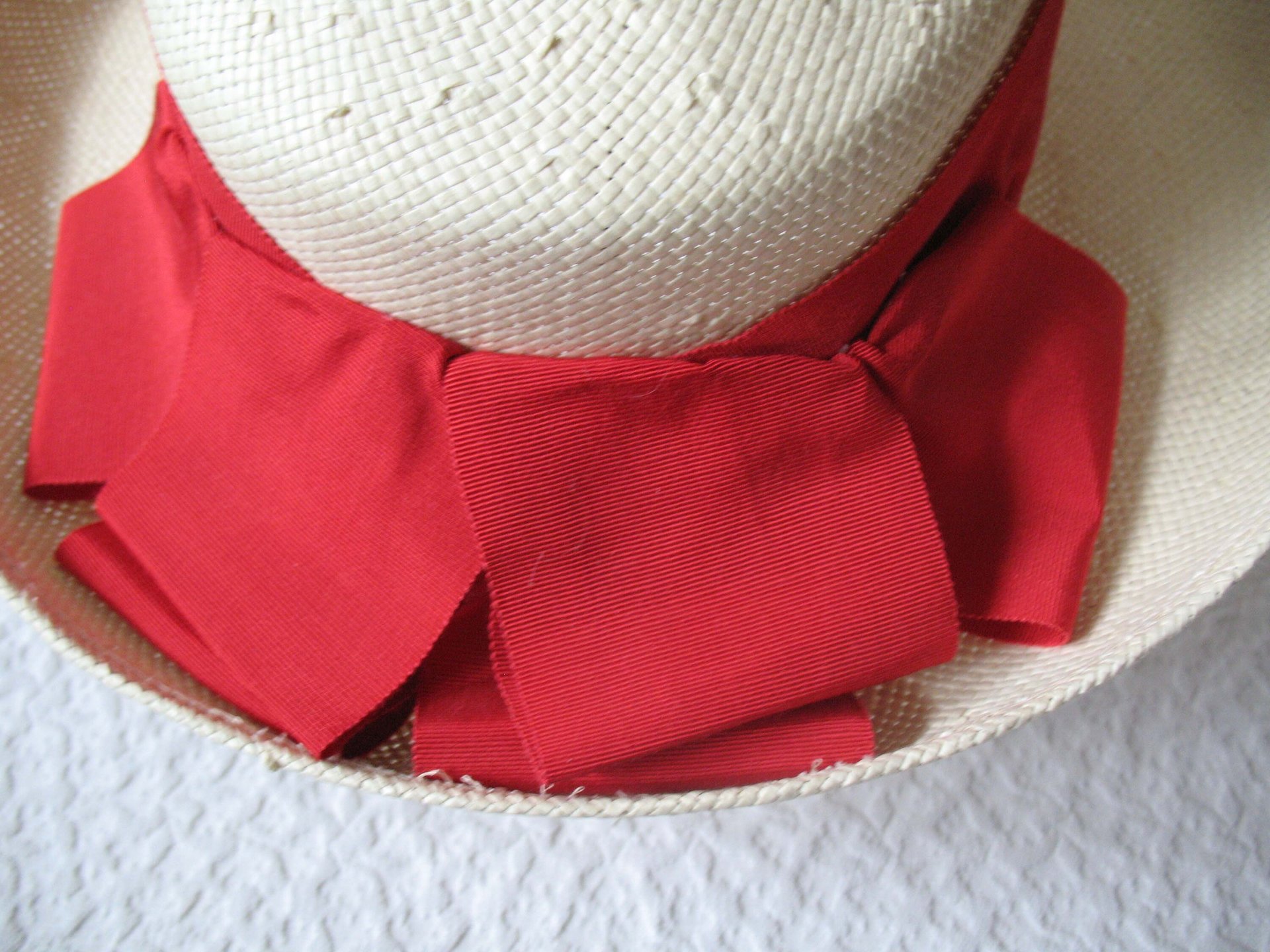 Vintage White Hat Straw Boater Panama Classic Tailored Elegance Tea Party Hat Retro Princess Diana Kate  Eric Javets Lily J  WhenRosesBloom