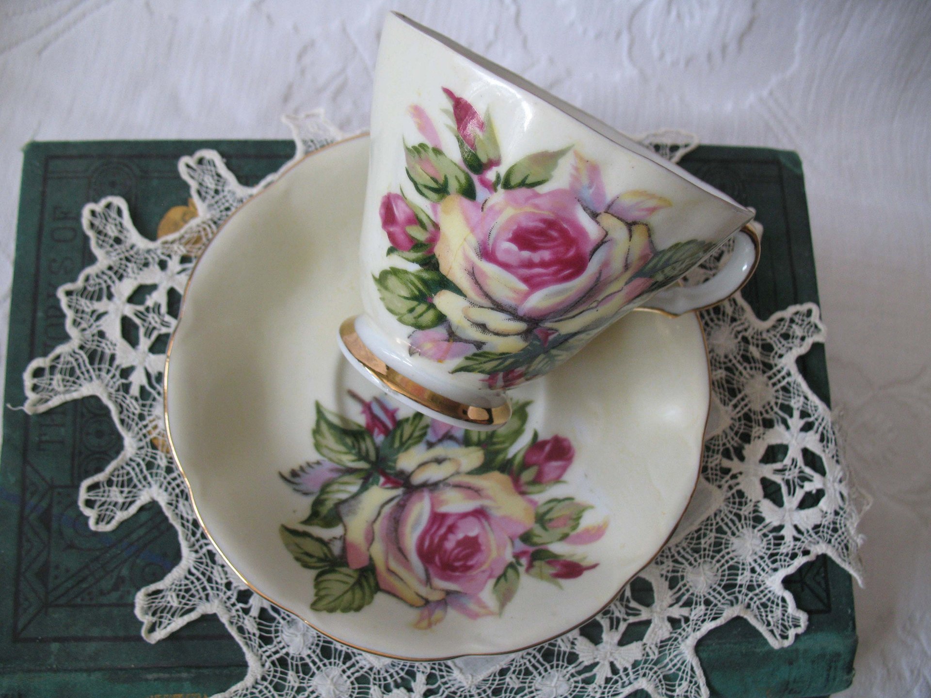 Lefton Tea Cup Pink Roses Made Japan Vintage Mid Century Retro Elegant Tea Gift Downtown Tea Cottage  Shabby Chic Style WhenRosesBloom