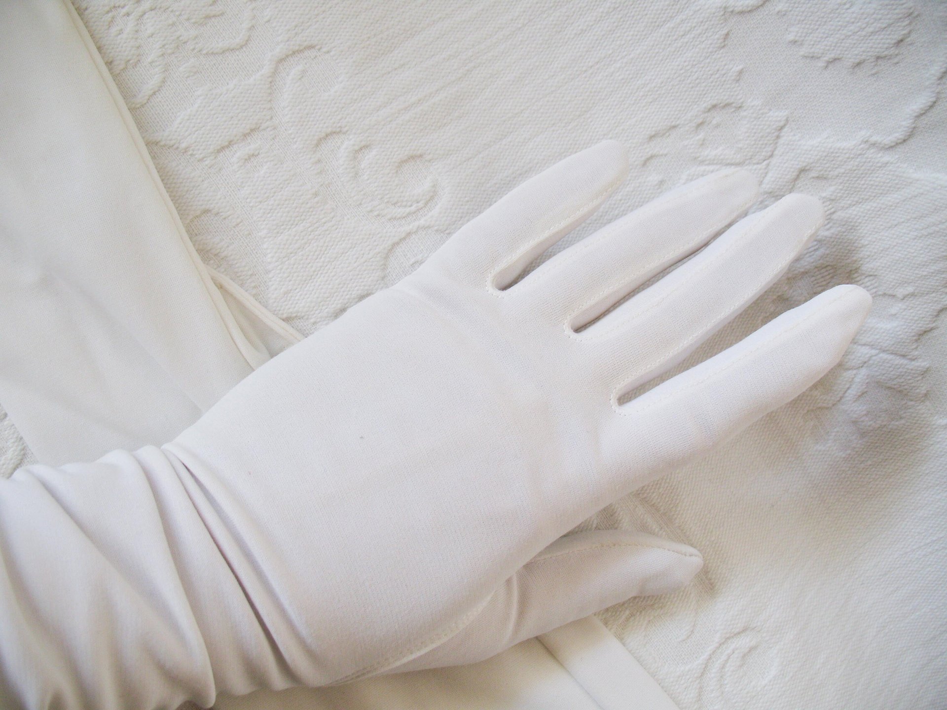 Vintage Gloves White Debutante Long Opera 3 Button Mid Century Wedding Style Downton Titanic Jane Austen Cosplay When Roses Bloom