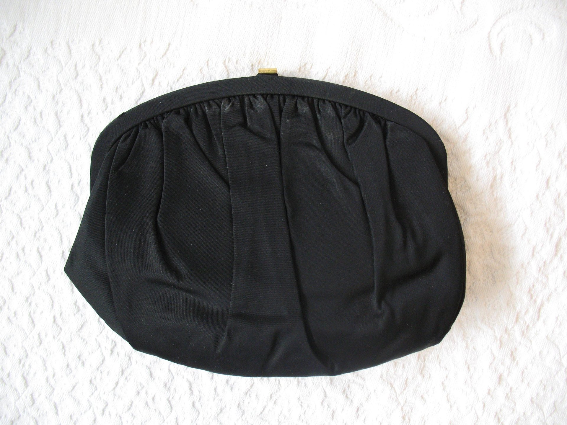 Vintage Black Purse Evening Hand Bag Rhinestones Mid Century Retro Classic Hollywood Glamour for Dance Cocktail Party WhenRosesBloom