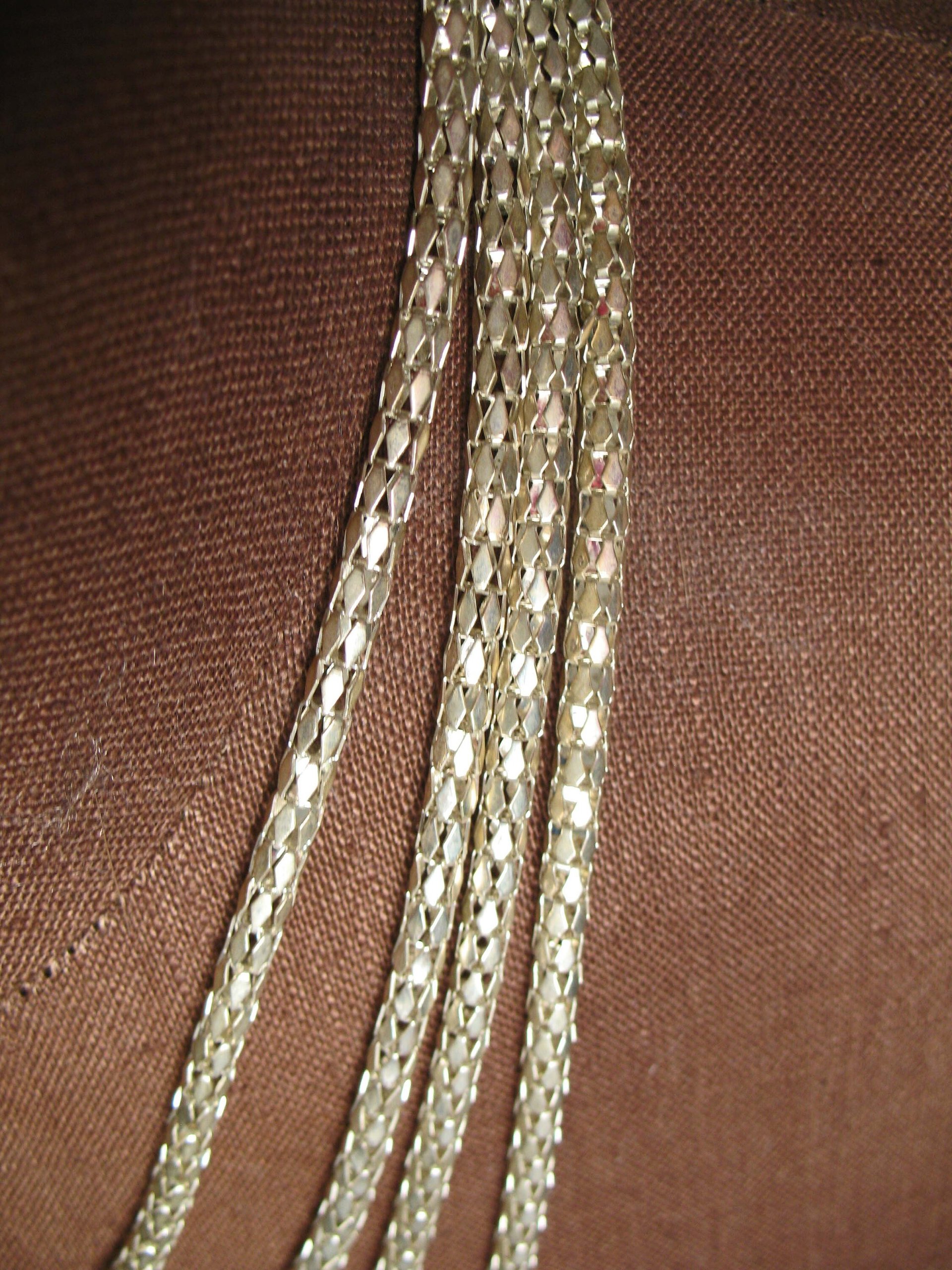 Silver Necklace Multi Chain Drape Statement Necklace Boho Gypsy Retro Style Elegant Wedding Vintage Necklace  WhenRosesBloom