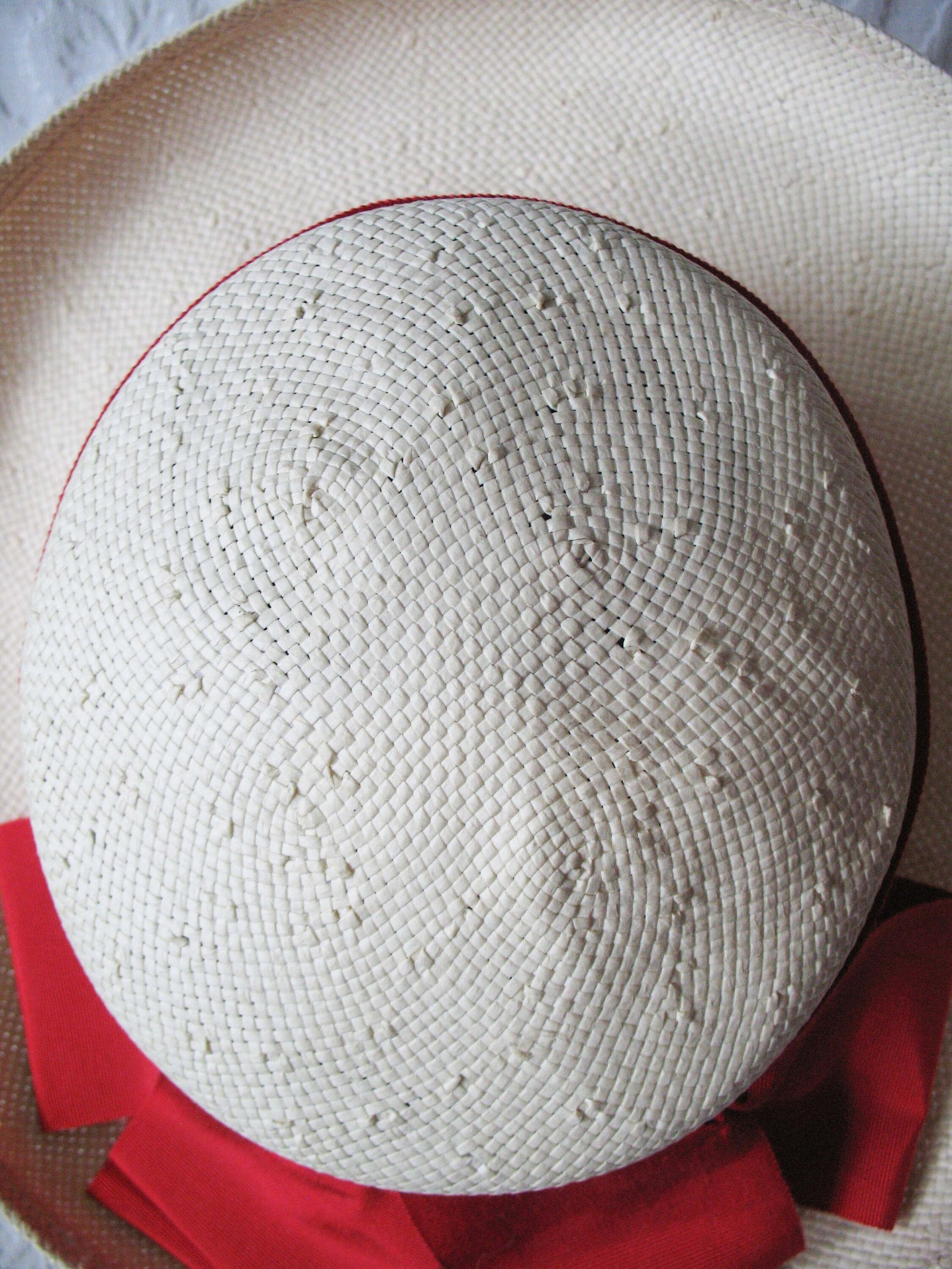 Vintage White Hat Straw Boater Panama Classic Tailored Elegance Tea Party Hat Retro Princess Diana Kate  Eric Javets Lily J  WhenRosesBloom