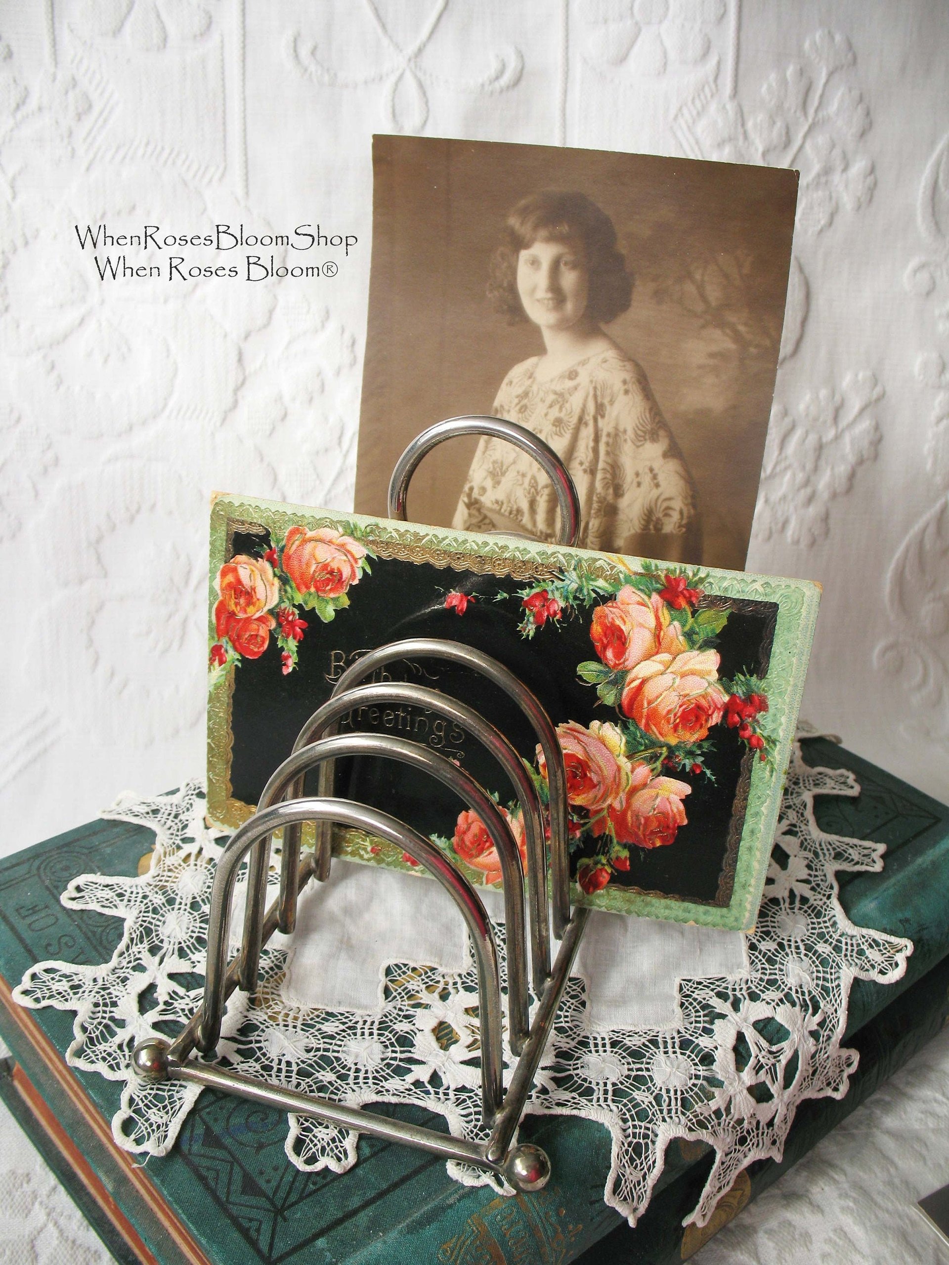 Silver Toast Letter Rack Vintage Estate Silver English Afternoon Tea Shabby Chic Minimalist Jane Austen Downton Abbey Tea WhenRosesBloom