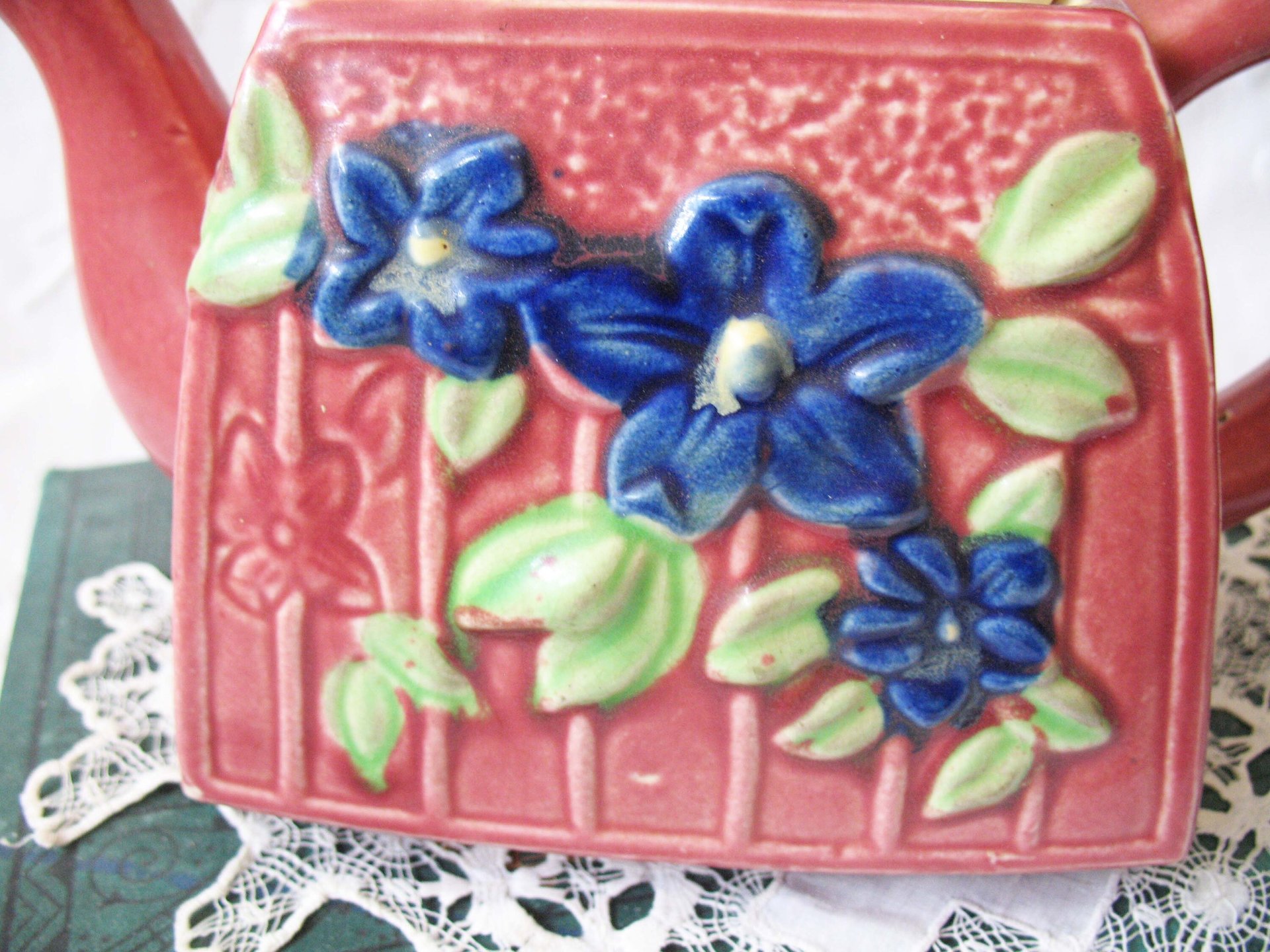 Vintage Tea Pot Majolica Pink & Blue Floral Made in Japan Retro Tea Gift  Farmhouse Cottage Shabby Chic Romantic Classic Tea WhenRosesBloom