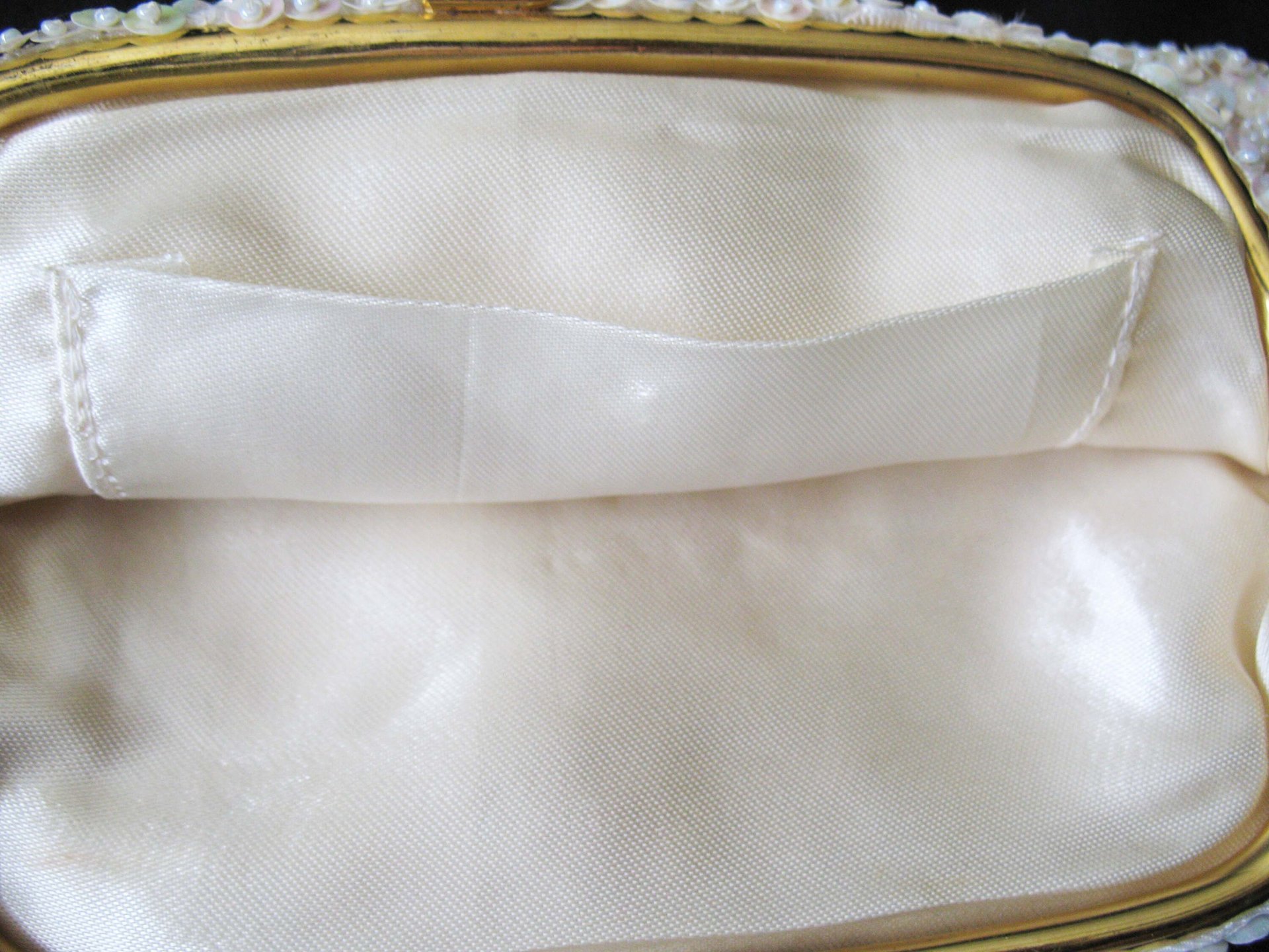 Vintage White Sequin and  Beaded Clutch Purse Evening Bag Art Deco Style Retro Cocktail Party Classic Style Glamour Dance WhenRosesBloom