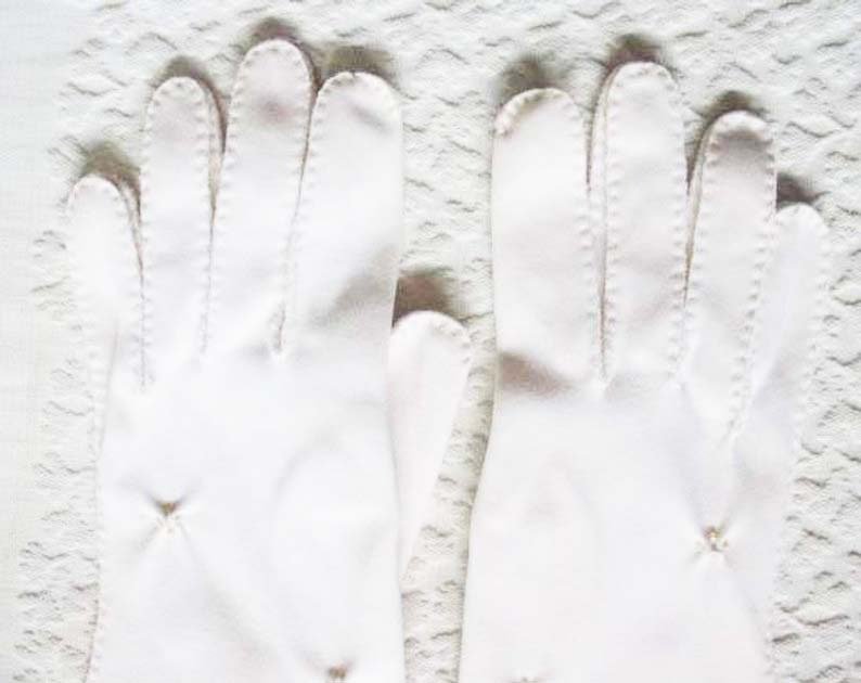 Vintage White Gloves Pearl Rhinestone Retro Mid Century Wedding Bride  Free Ship US Downton Austen Titanic Cosplay    When Roses Bloom
