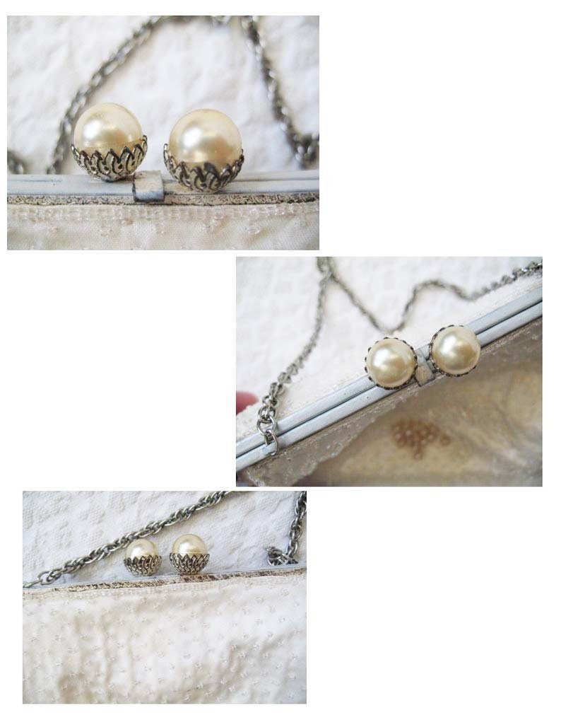 Vintage Purse White  Beaded Formal Evening Bag Elegant Handbag Wedding Tea Party Cocktail Party Deubutante Classic Bridal WhenRosesBloom