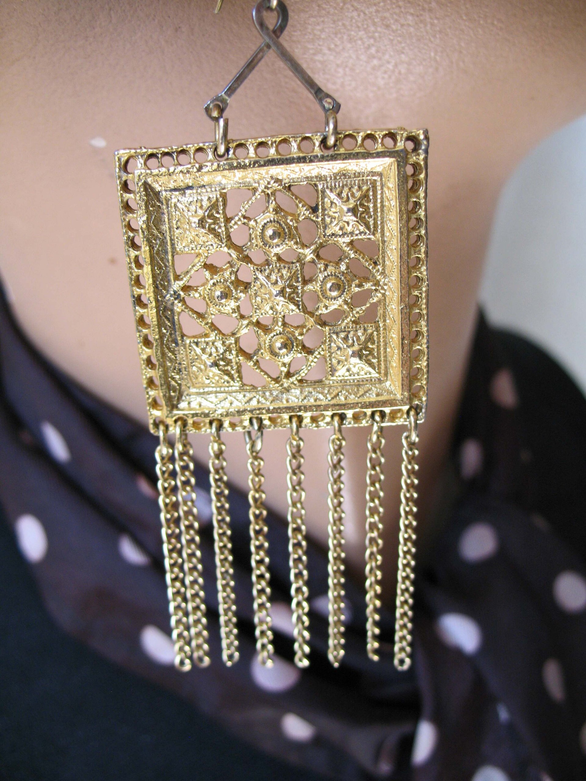 Vintage Gold  Earrings Chandelier Boho Gypsy Hipster Casual Retro Jewelry Casual Wedding Pierced Earrings  FREE SHIP US WhenRosesBloom