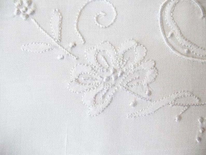 Vintage White Madeira Hanky R Initial Monogram Wedding Keepsake Gift Handkerchief Remembrance Heirloom Free Ship  US WhenRosesBloom