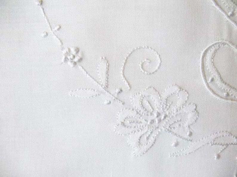 Vintage White Madeira Hanky R Initial Monogram Wedding Keepsake Gift Handkerchief Remembrance Heirloom Free Ship  US WhenRosesBloom