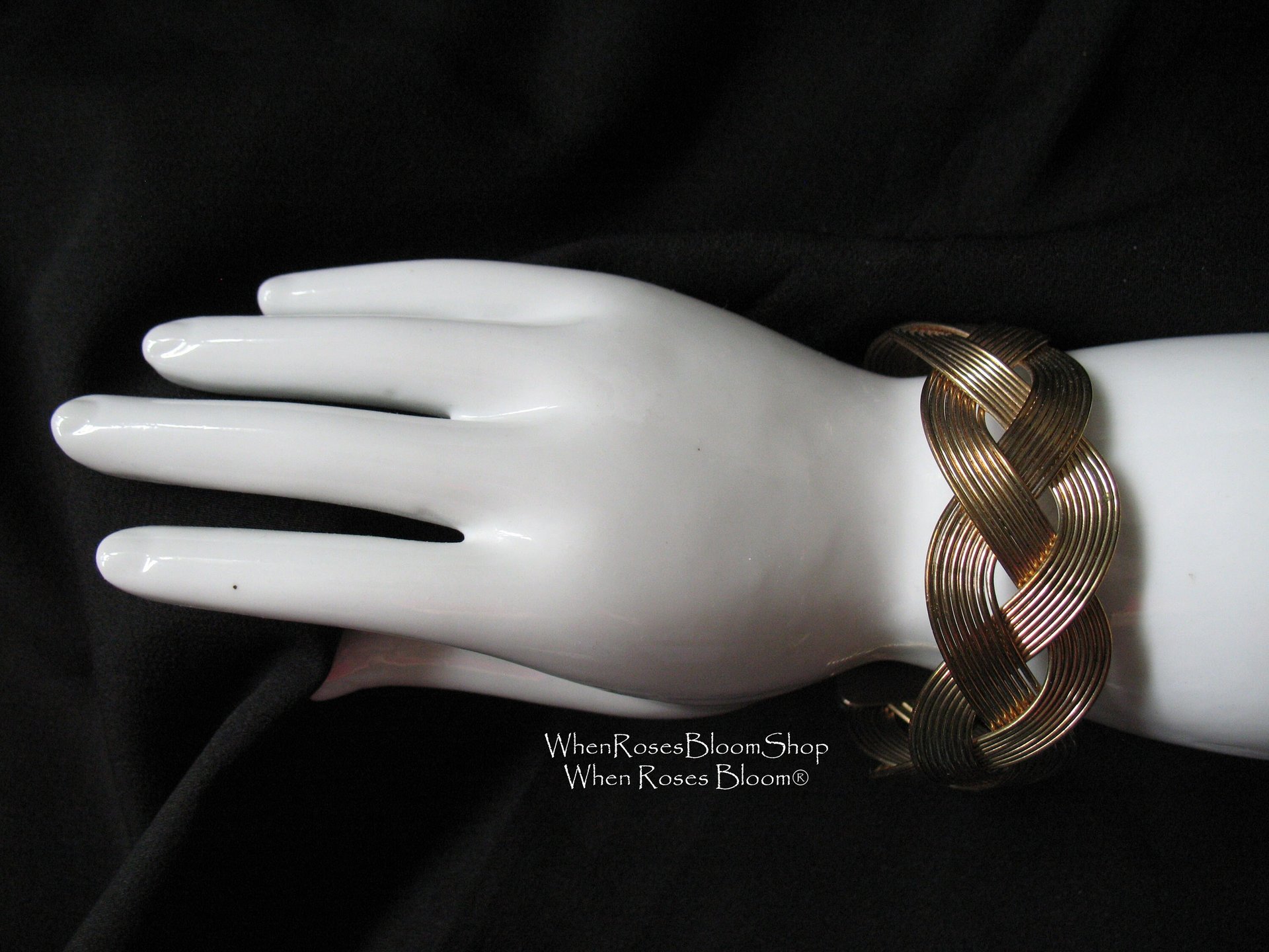 Vintage Bracelet Wire Braid Design Casual Retro 70s 80s Boho Gypsy Hipster Retro Jewelry Gift  WhenRosesBloom