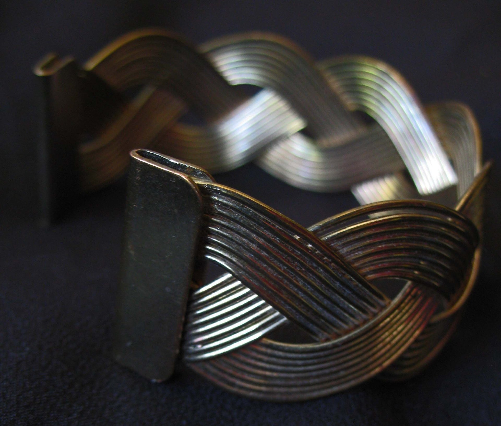 Vintage Bracelet Wire Braid Design Casual Retro 70s 80s Boho Gypsy Hipster Retro Jewelry Gift  WhenRosesBloom